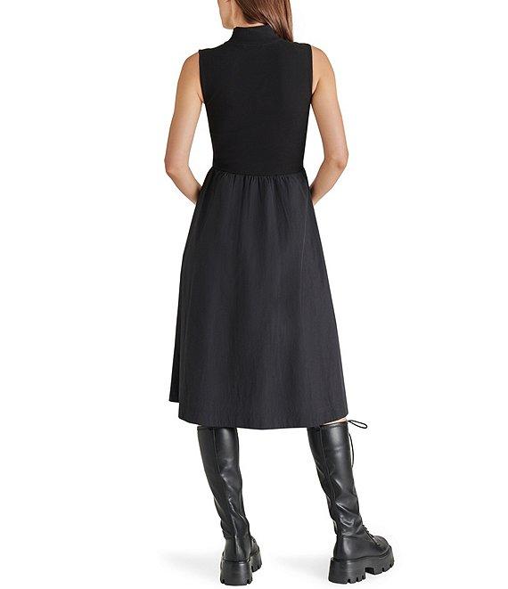 Steve Madden Berlin Mock Neck Half Zip Sleeveless Midi Dress Product Image