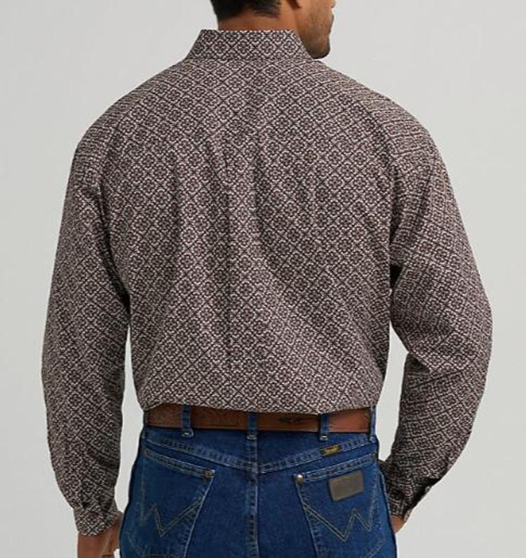 Wrangler® George Strait™ Men's L/S Coffee Burst Print Button Shirt Product Image