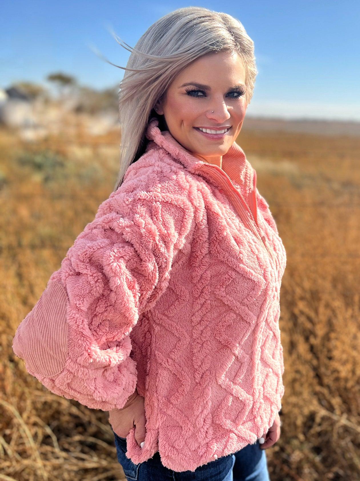 Fuzzy Fleece Cozy Cable Pattern Pullover* Product Image