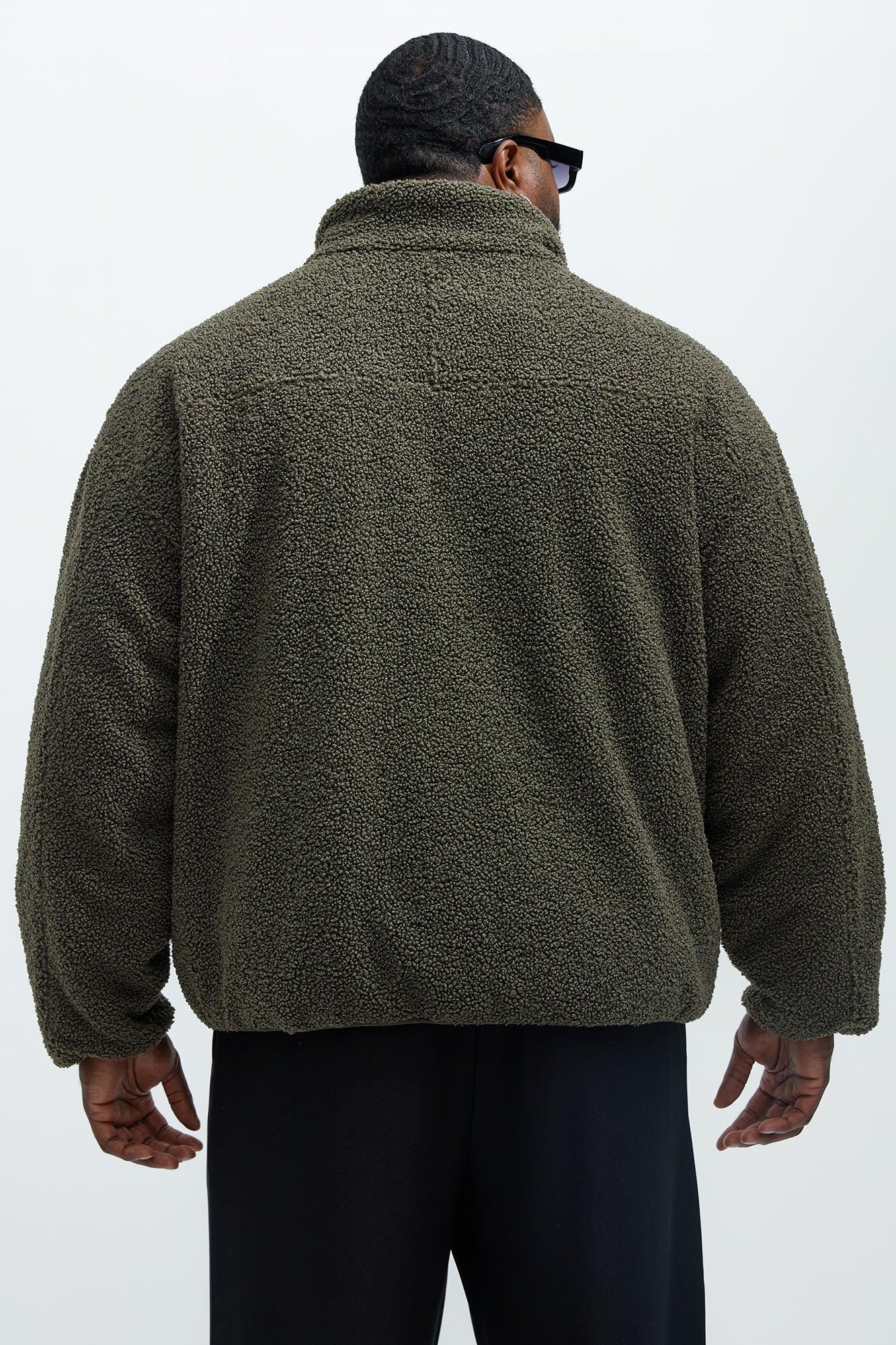 Sun's Up Sherpa Jacket - Olive Product Image