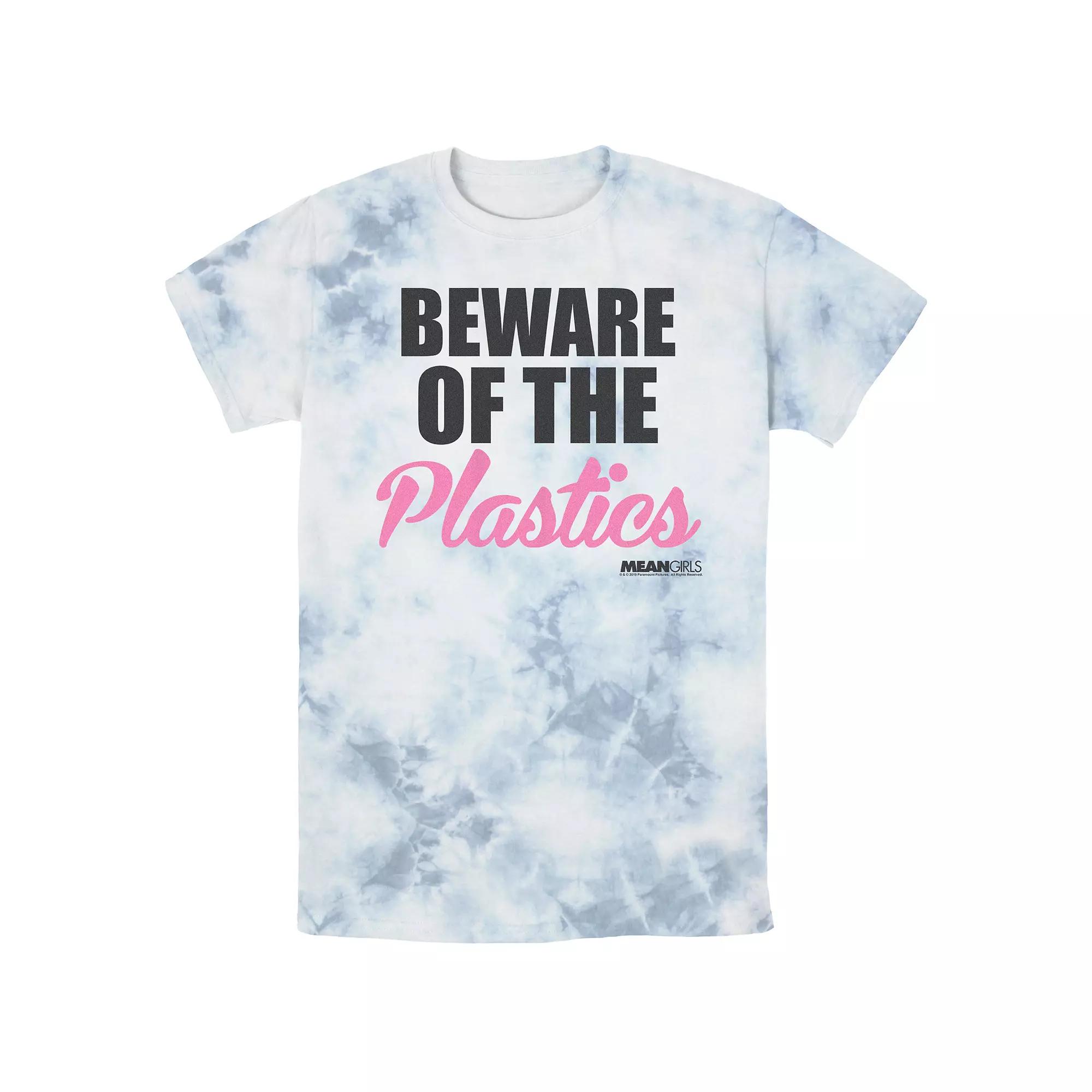 Men's Mean Girls Beware Of The Plastics Bombard Wash Graphic Tee, Size: Medium, White Blue Product Image