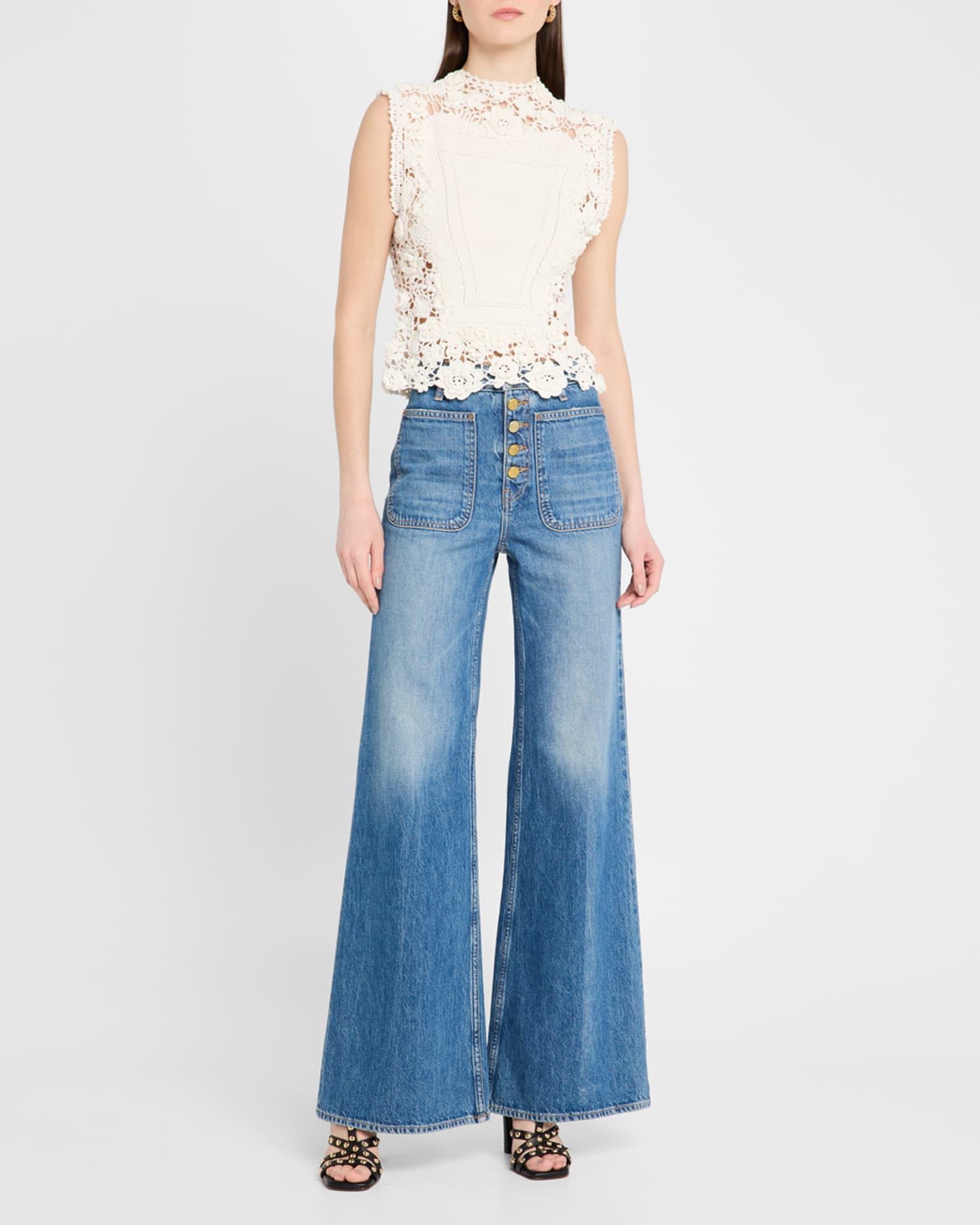 Gigi High-Neck Crochet Knit Top Product Image