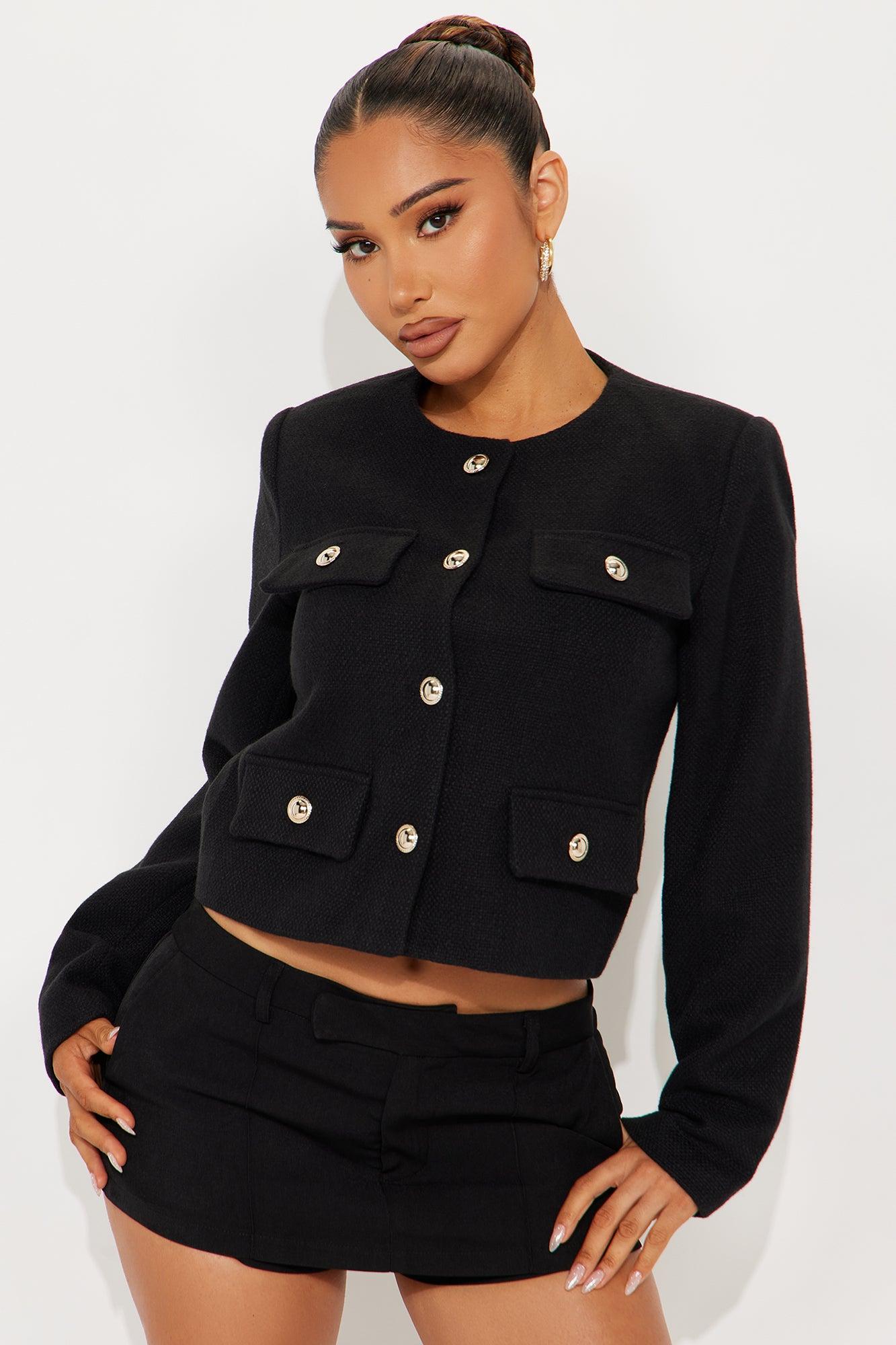 Totally Poised Tweed Coat - Black Female Product Image
