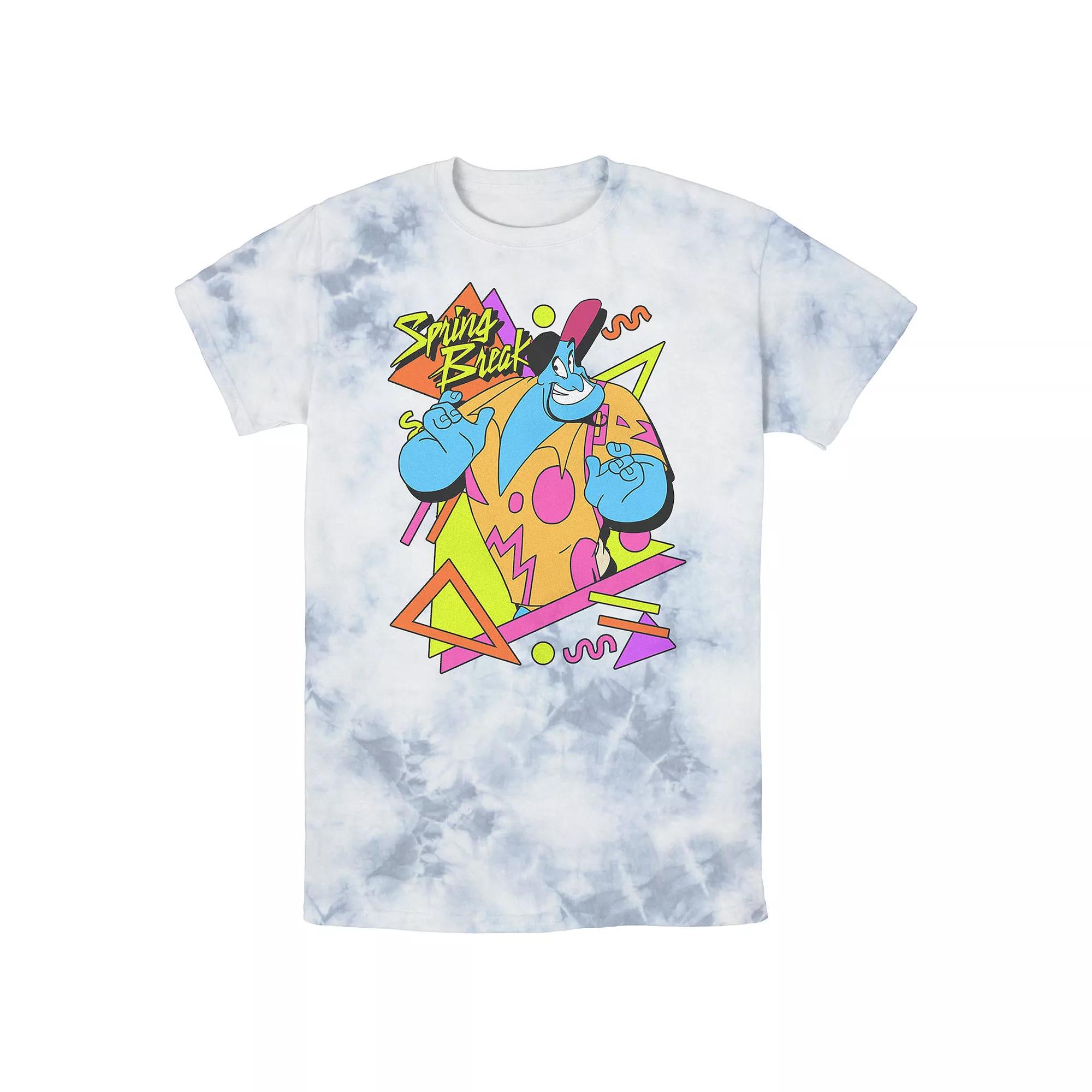 Men's Disney Aladdin Genie Spring Break Retro Portrait Bomabrd Wash Tee,  Product Image
