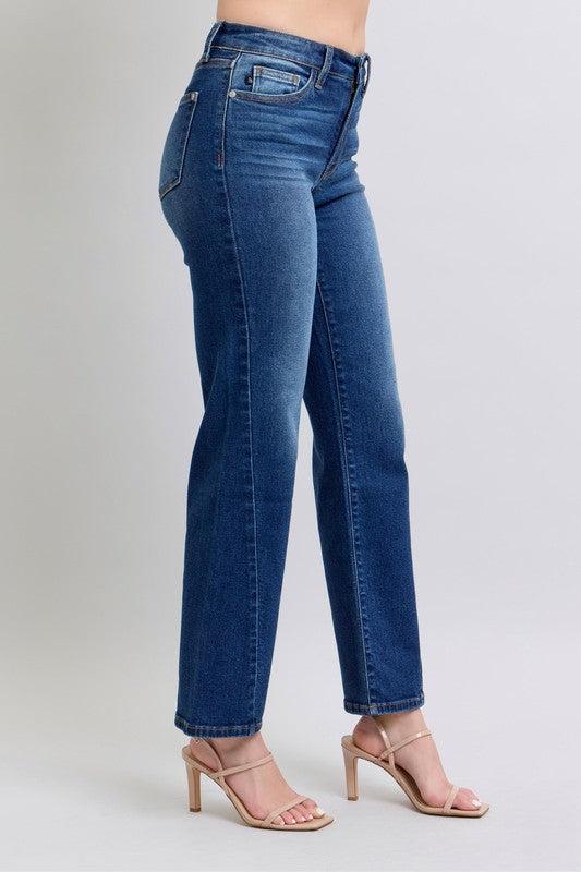 Elizabeth Hi-Rise Side Seam Detail Straight Judy Blue Jeans - ONLINE EXCLUSIVE! Product Image