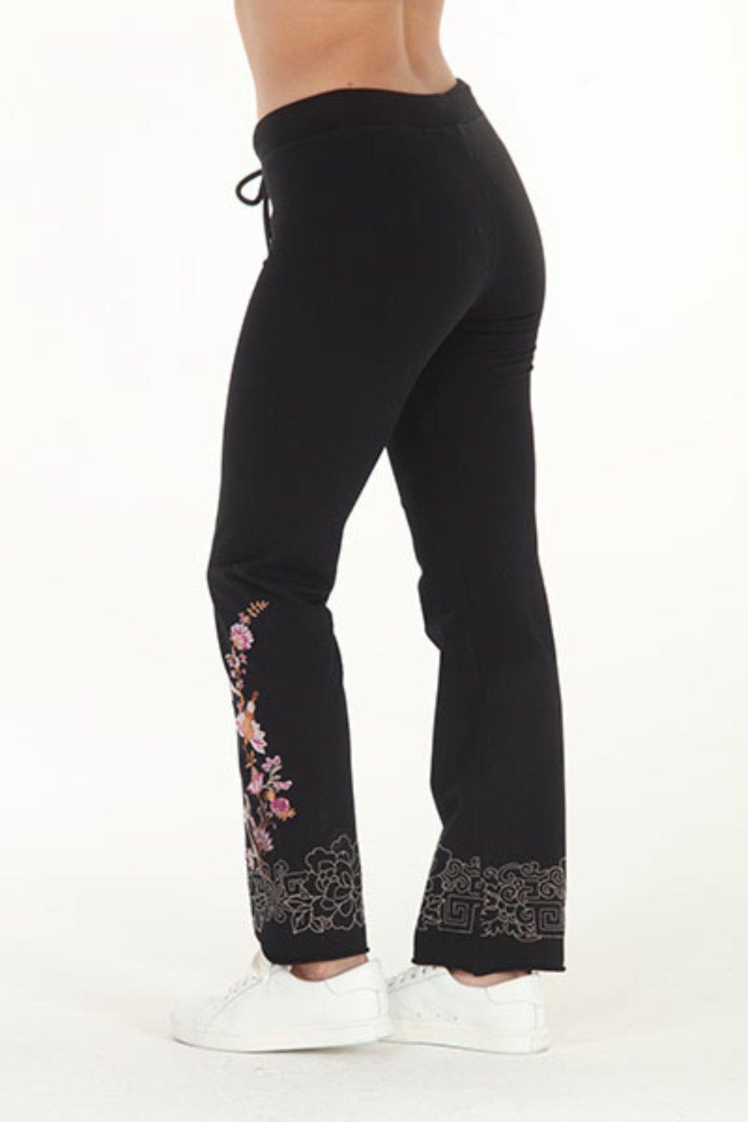 Black Embroidered Sweatpants Product Image