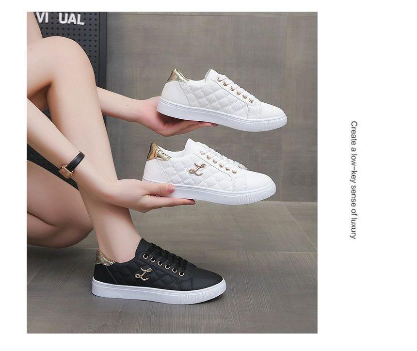 Lettering Lace Up Sneakers Product Image