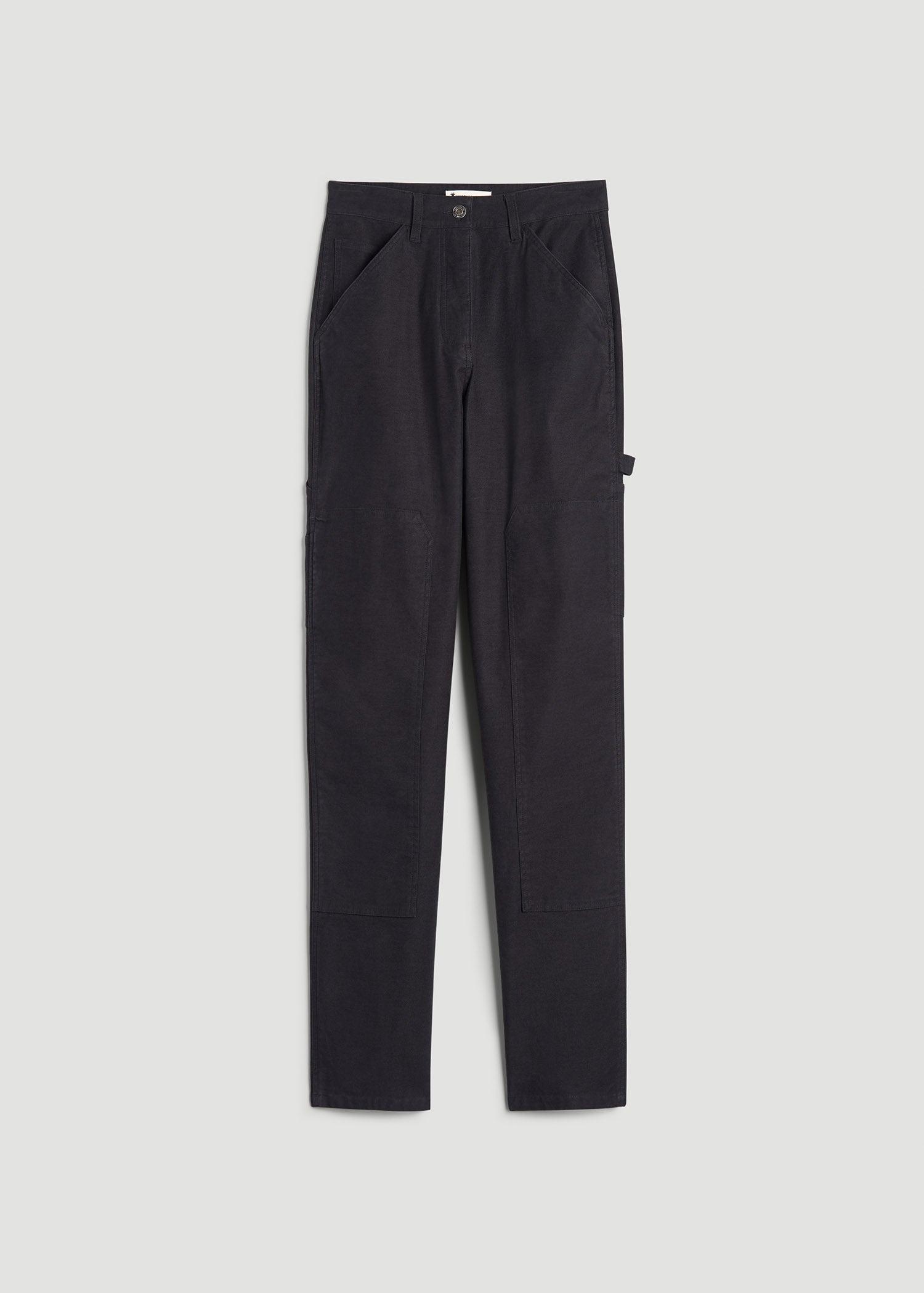 High-Waisted Carpenter Pocket Pants for Tall Women in Black Female Product Image