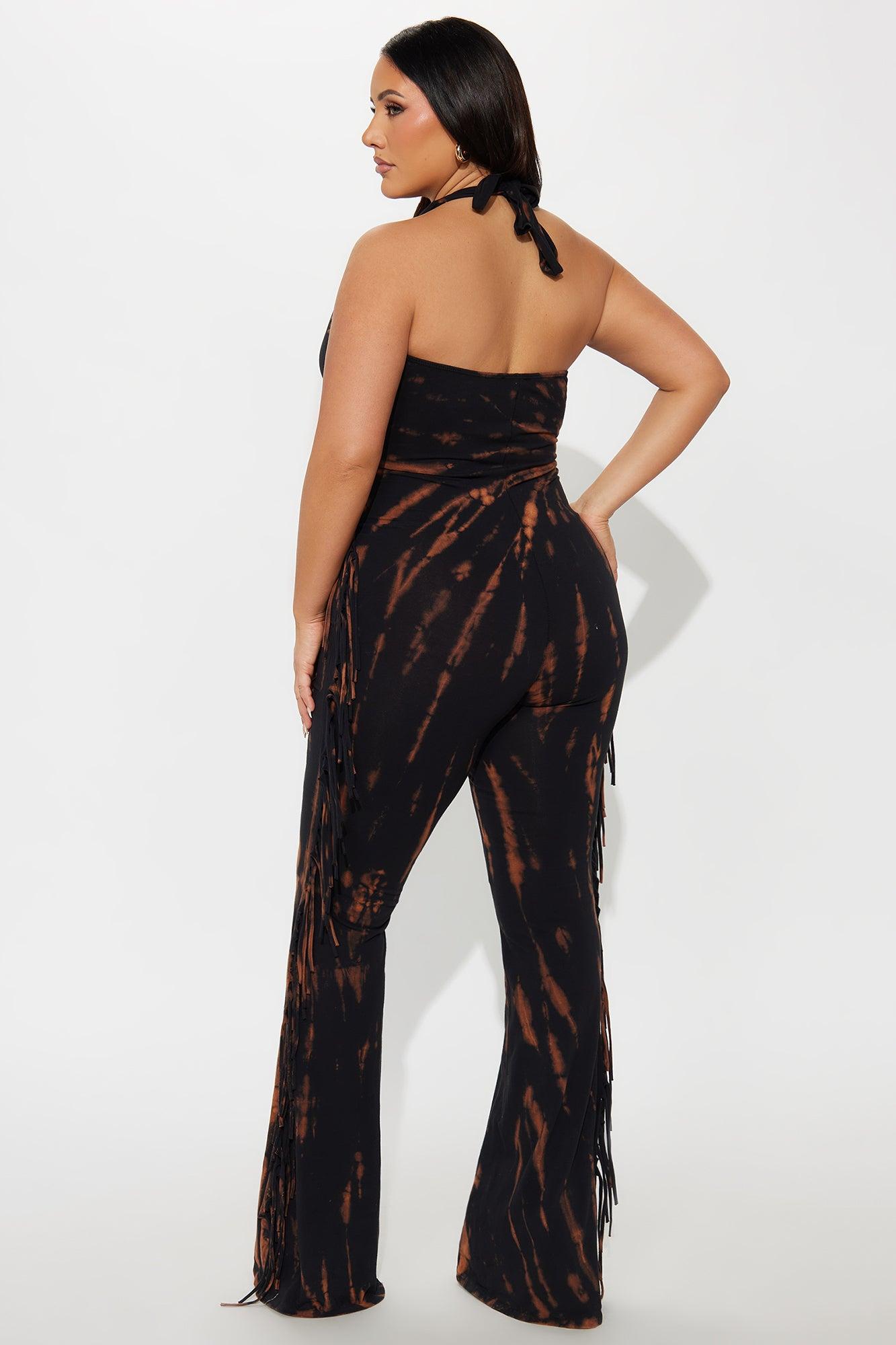 Teresa Halter Tie Dye Jumpsuit - Black/combo Female Product Image