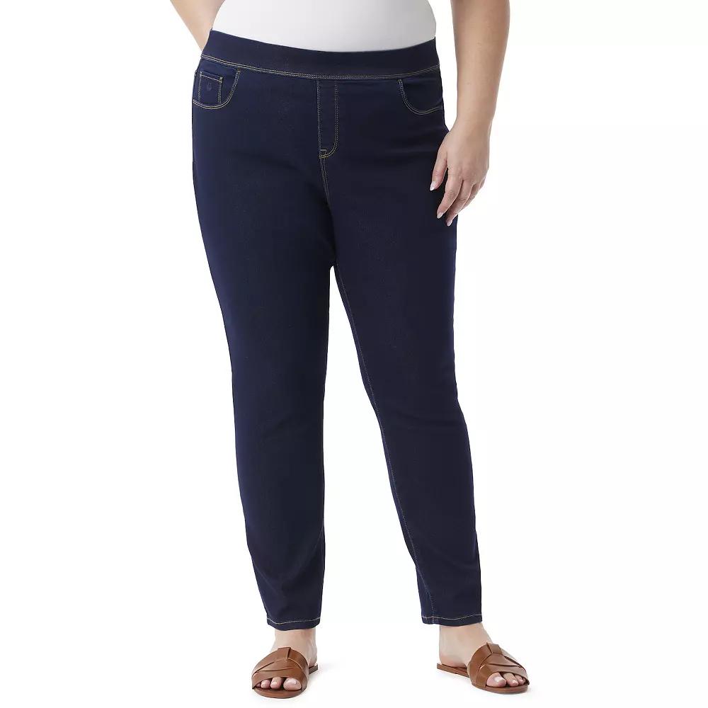 Plus Size Gloria Vanderbilt Knitology Amanda Pull-on Jeans, Womens Product Image