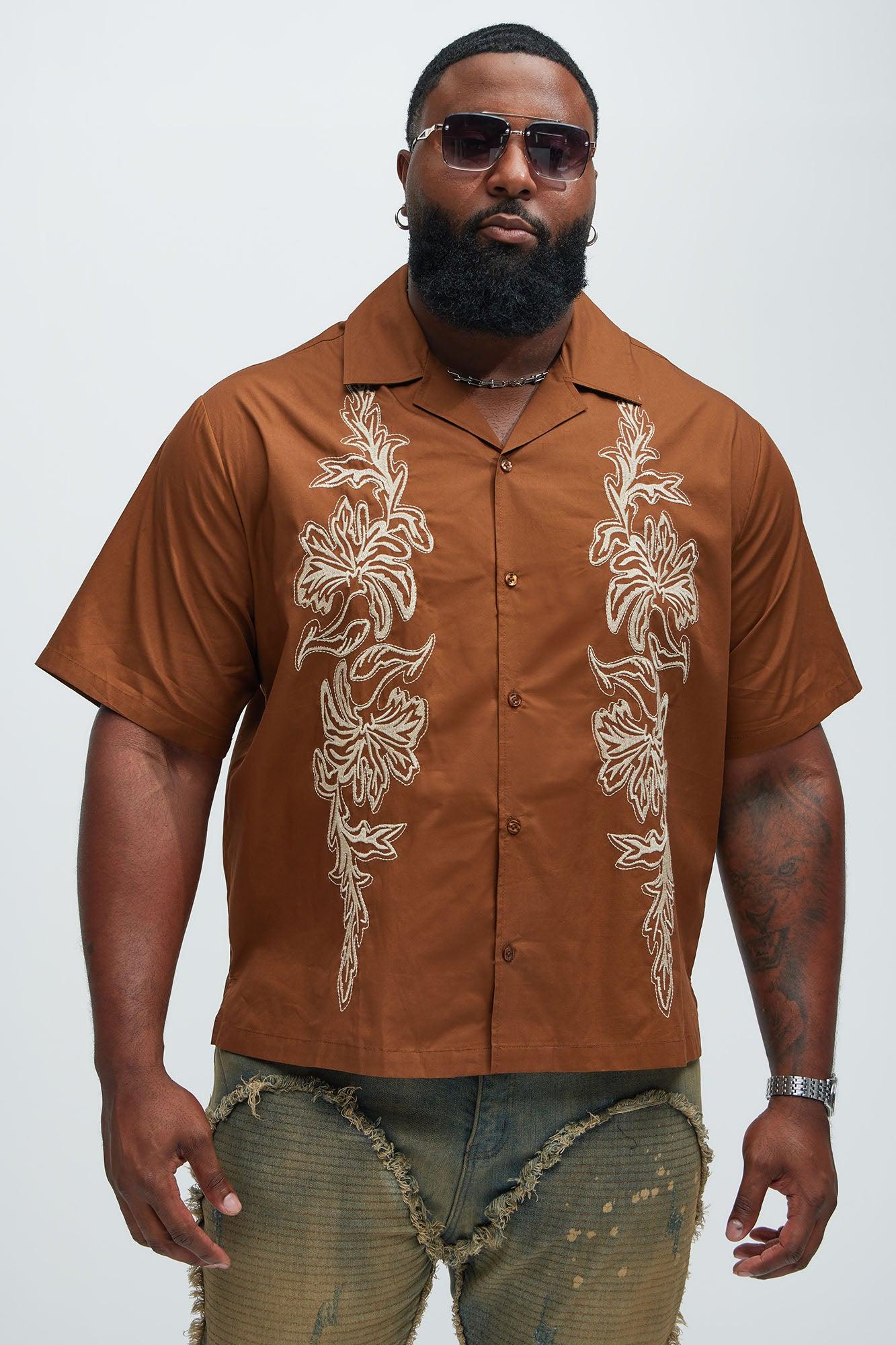 Deering Embroidery Shirt - Brown Product Image