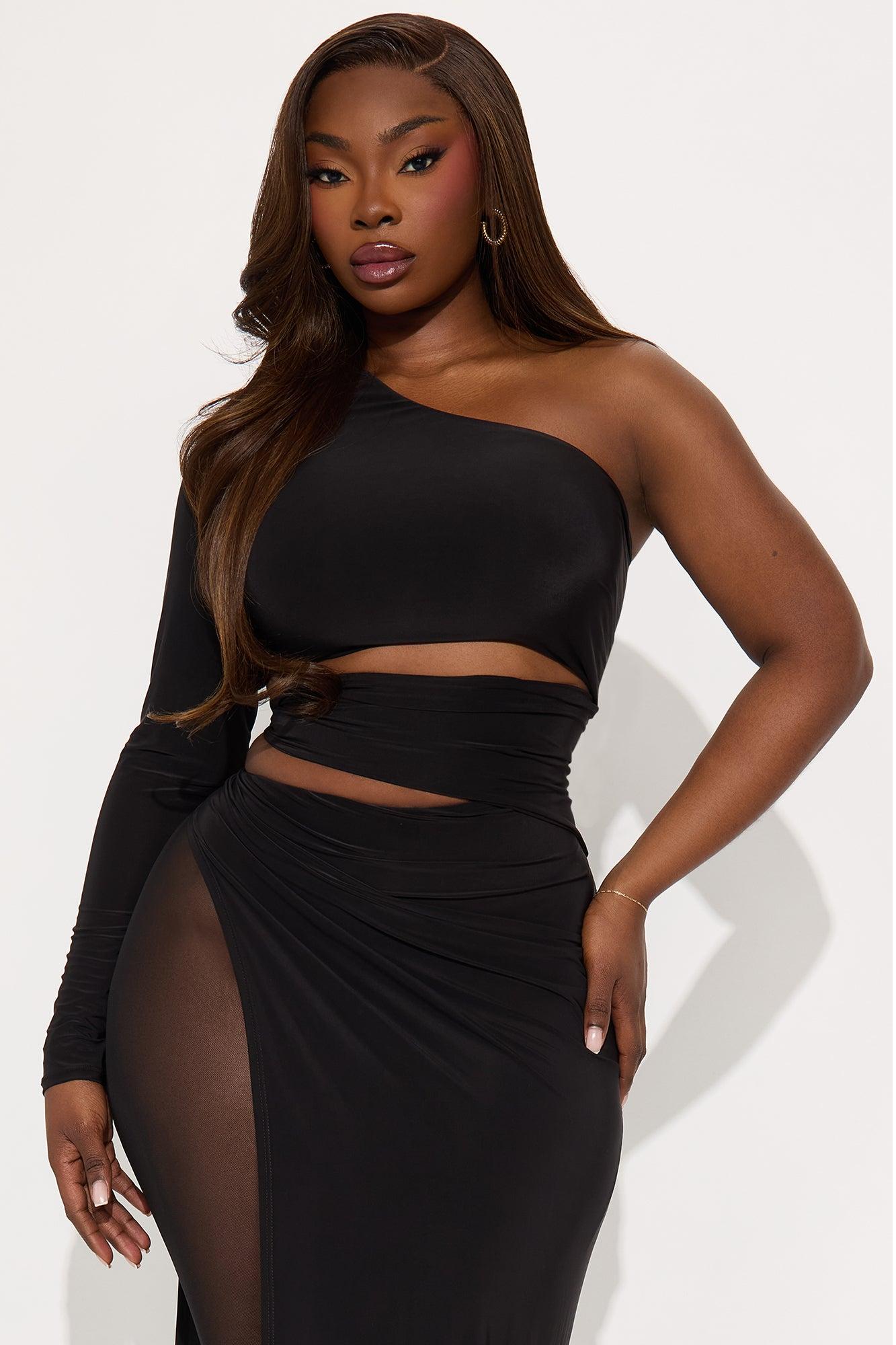 Vivian One Shoulder Jumpsuit - Black Product Image