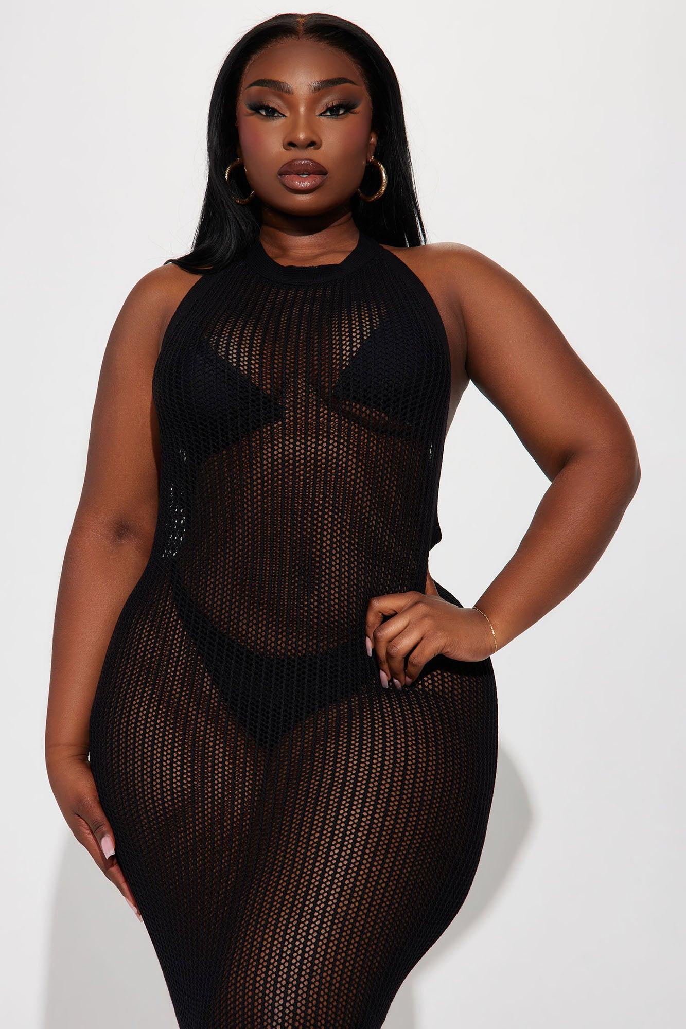 Zoila Crochet Swim Dress Cover Up - Black Product Image