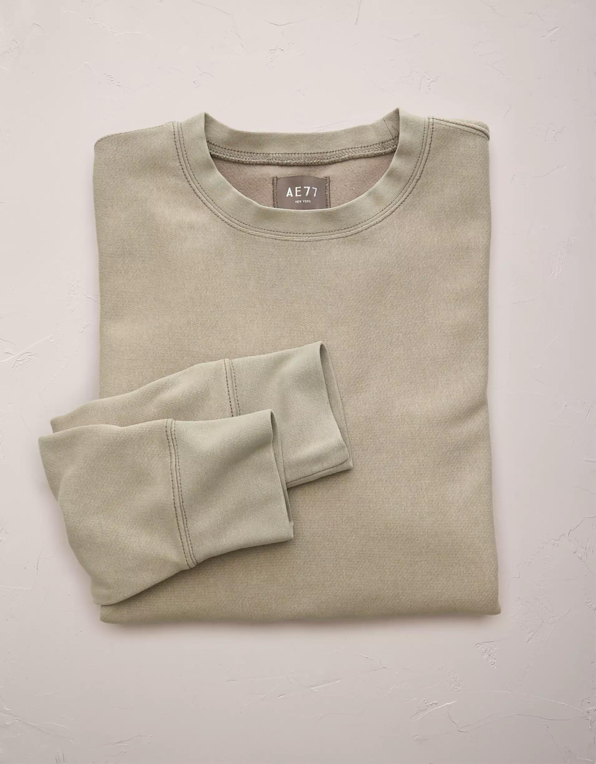 AE77 Premium Fleece Cropped Crew Neck Sweatshirt Product Image