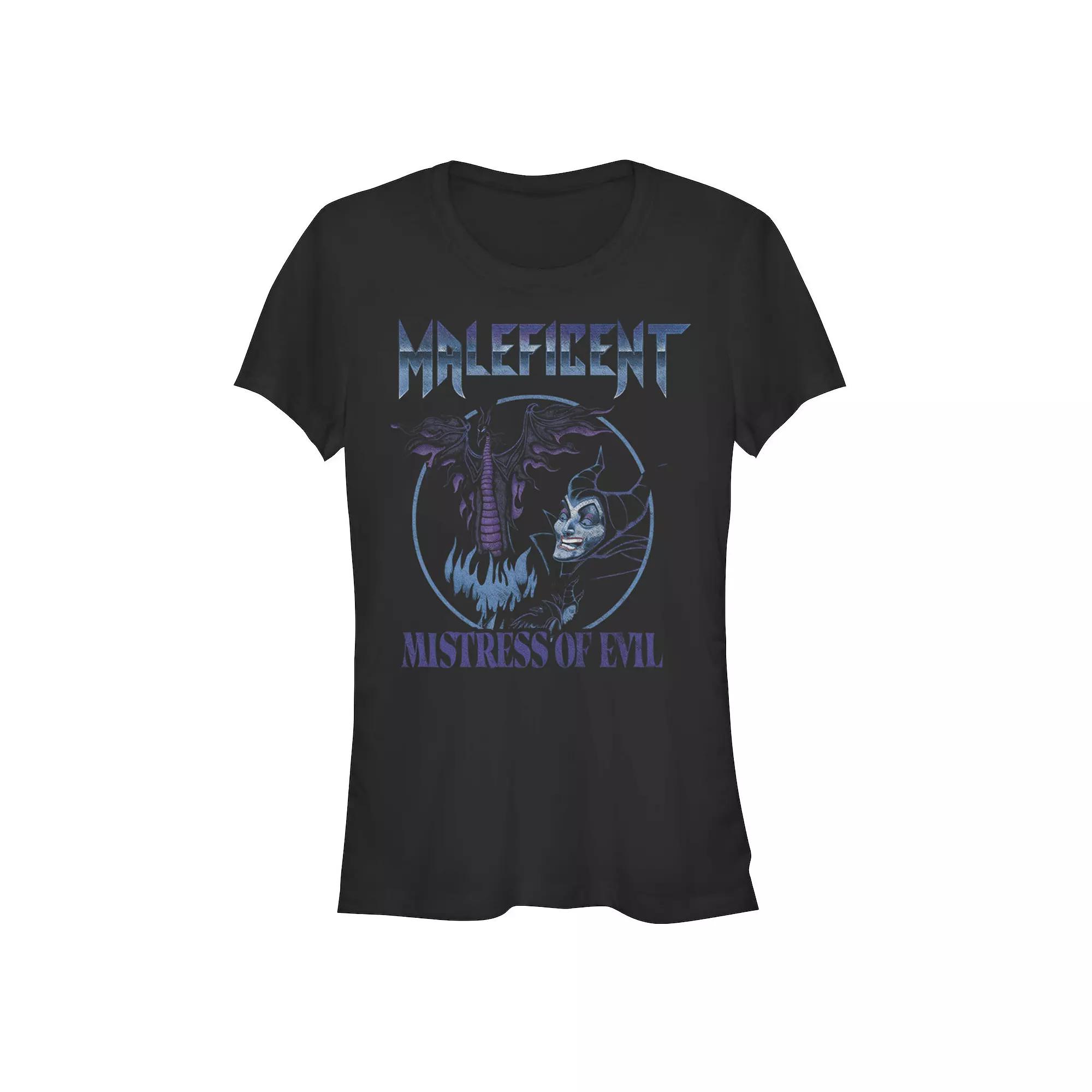 Disney Villains Sleeping Beauty Maleficent Mistress Of Evil Poster Juniors' Fitted Graphic Tee, Girl's,  Product Image