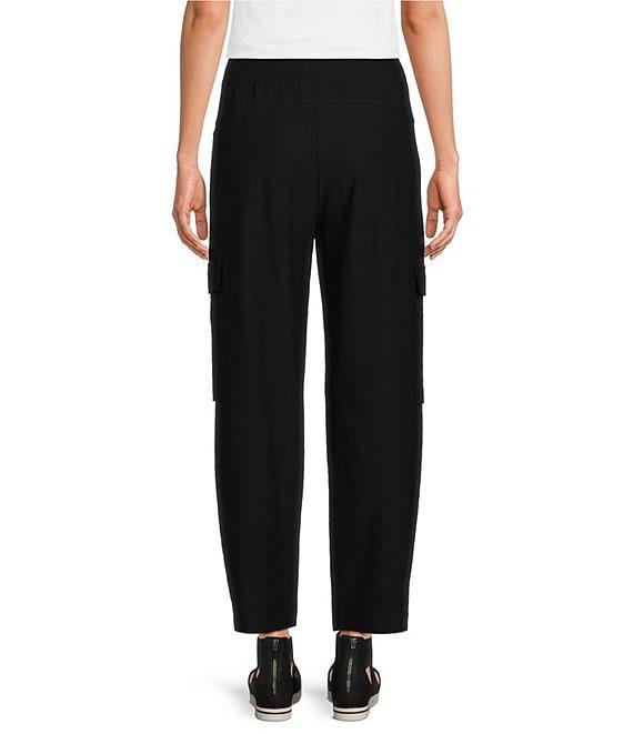 Eileen Fisher Stretch Crepe Flat Front Lantern Cargo Ankle Pants Product Image