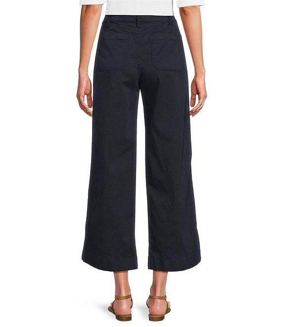 Lauren Ralph Lauren Petite Size Stretch Chino Wide Leg Cropped Pants Product Image