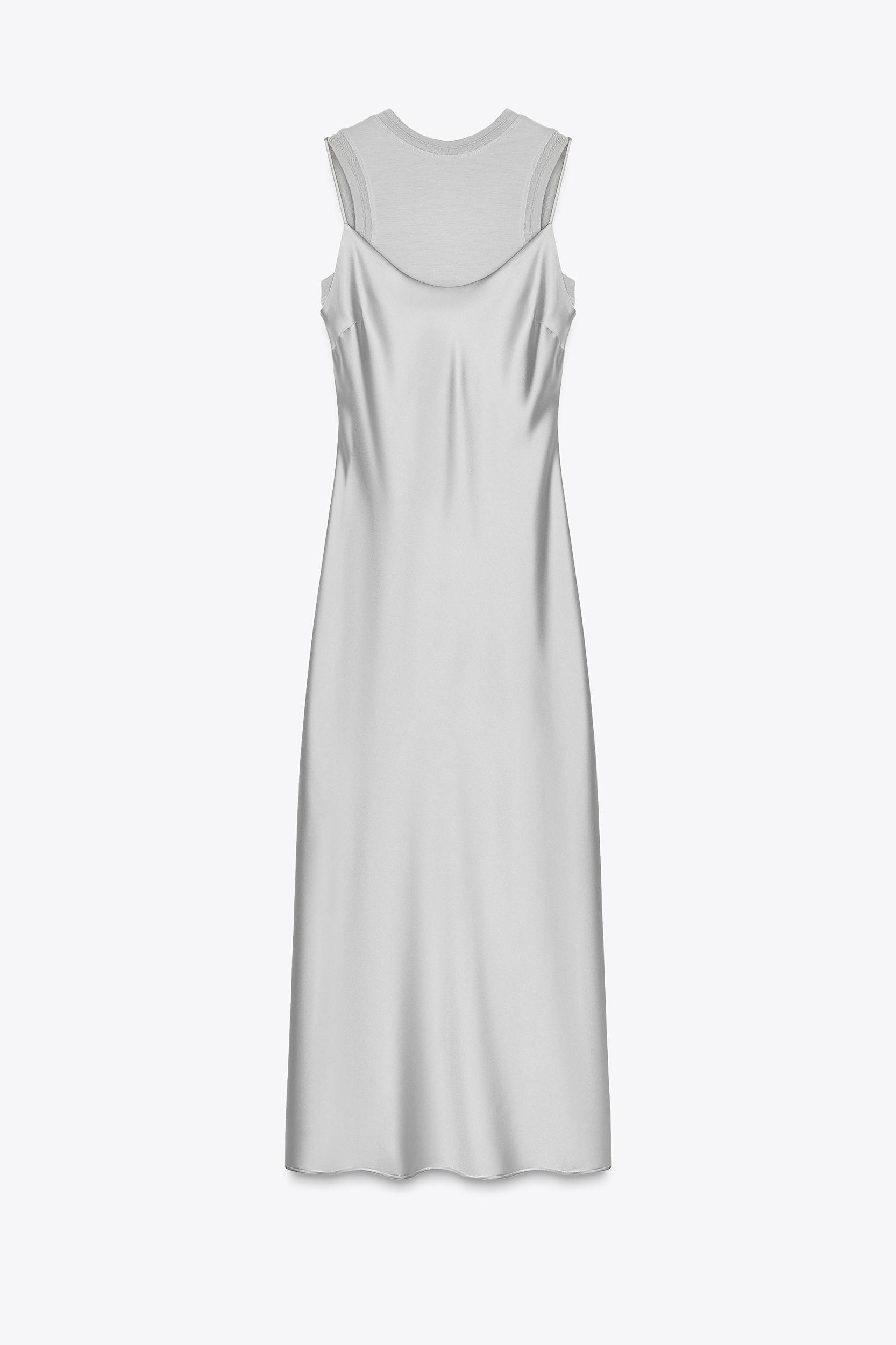 SATIN DRESS WITH WOOL Product Image