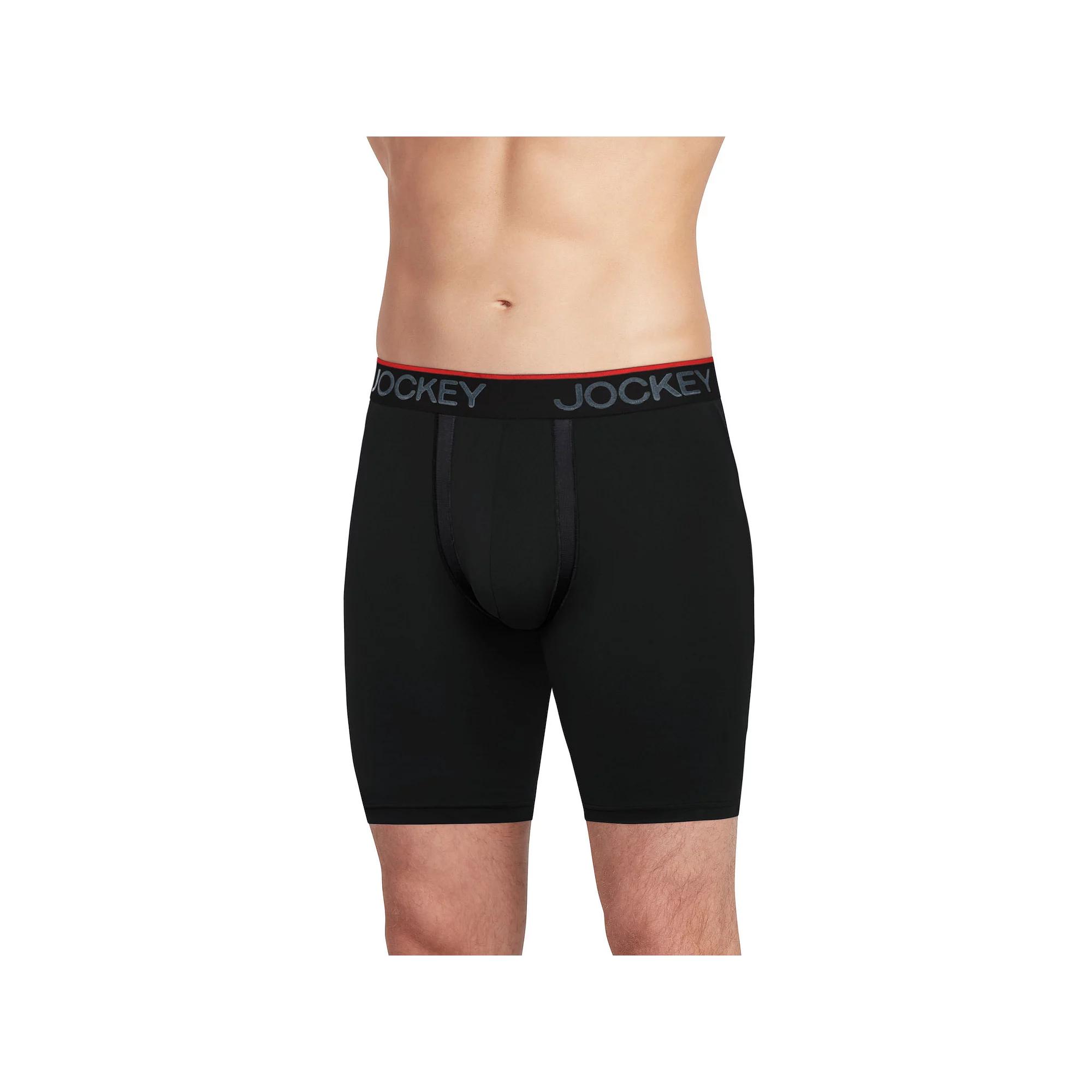 Men's Jockey 3-Pack Chafe-Proof Pouch Microfiber 8.5" Long Leg Boxer Briefs,  Product Image
