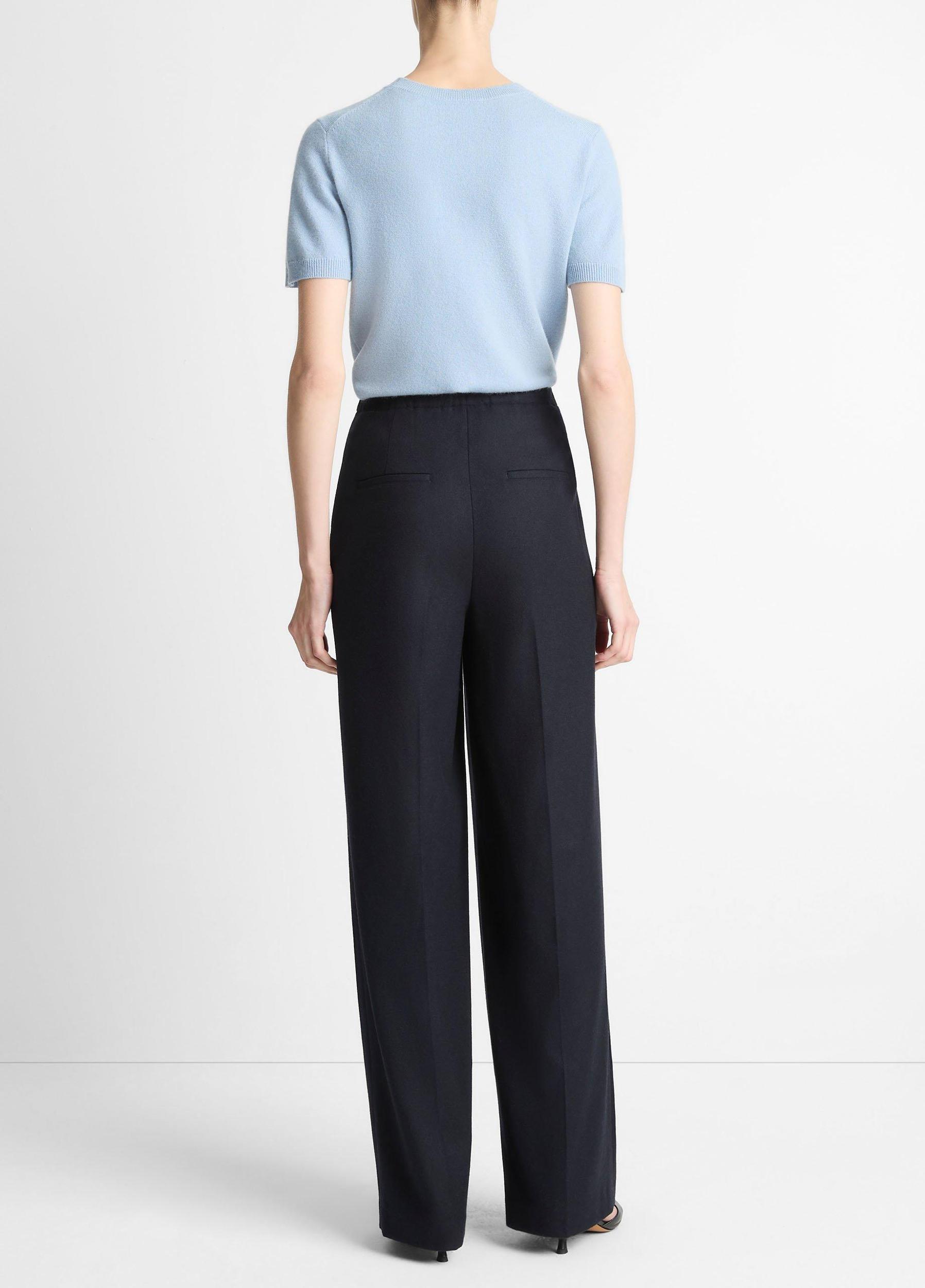 Italian Wool-Blend Pleated Wide-Leg Trouser Product Image