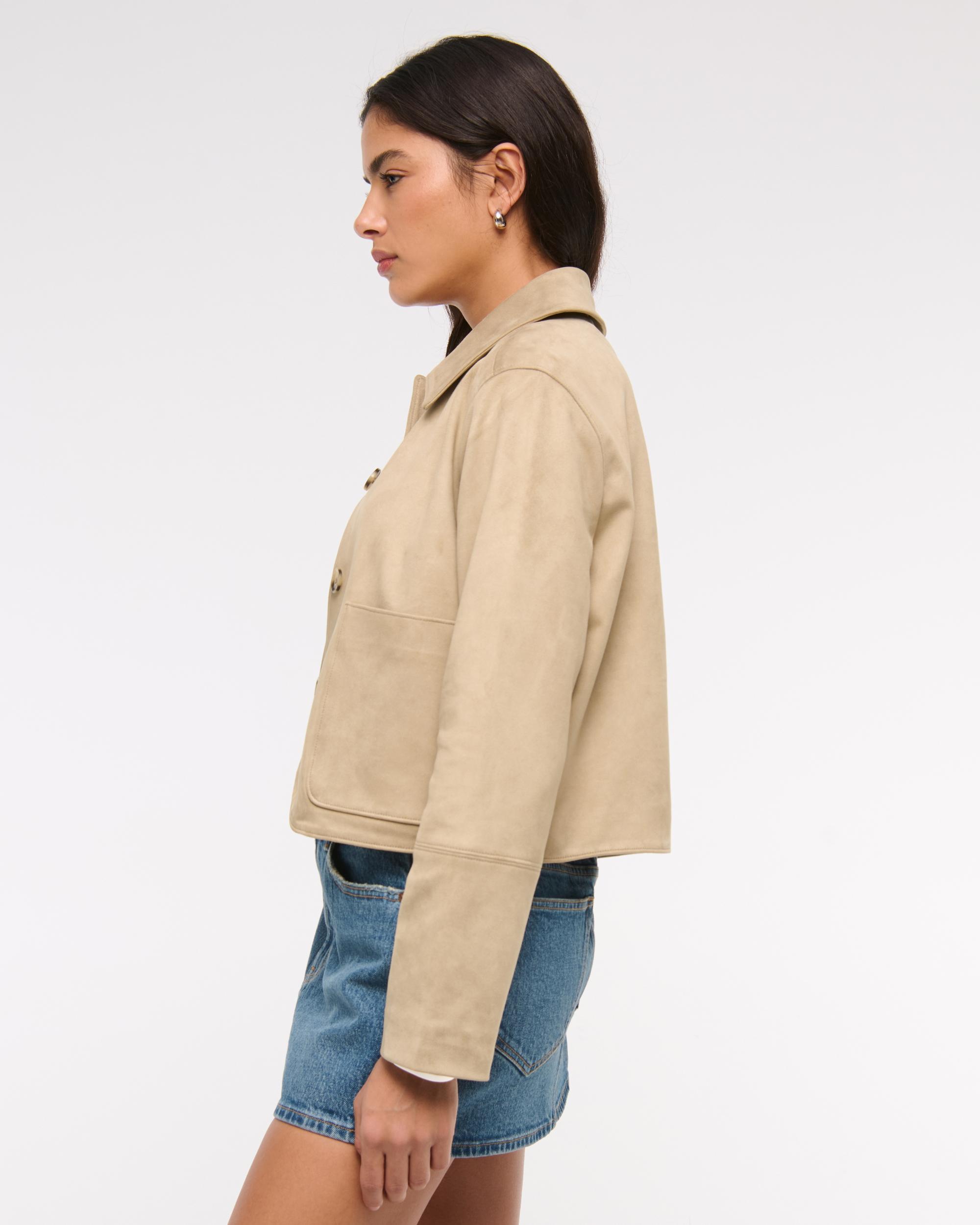 Vegan Suede Button-Through Jacket Product Image