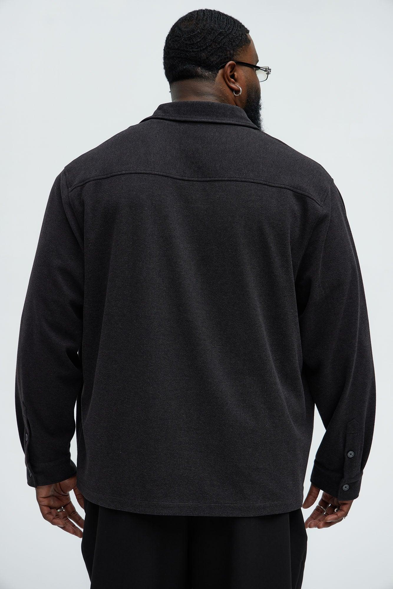 Fargo Wool Like Button Up Shirt - Black Product Image