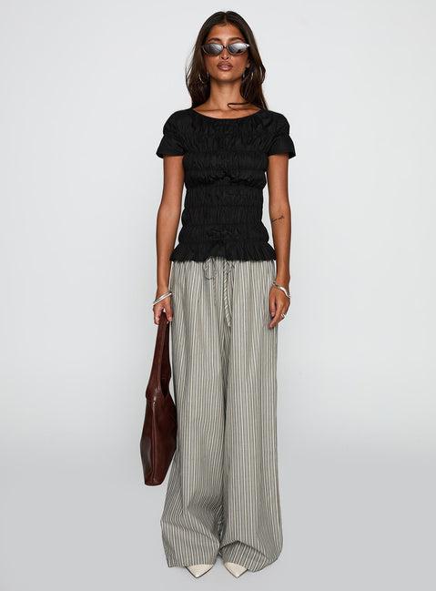 Spoiler Alert Ruched Top Black Product Image