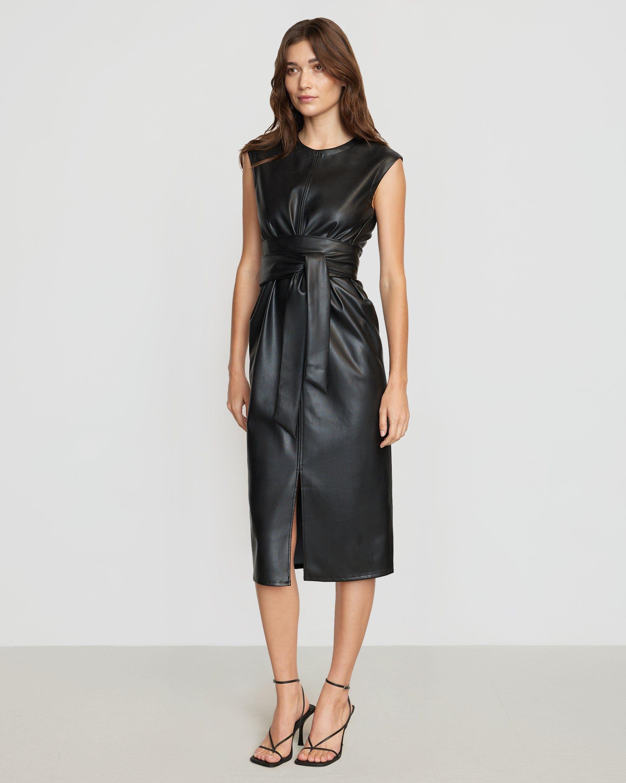 Pilar Vegan Leather Tie-Front Dress Product Image