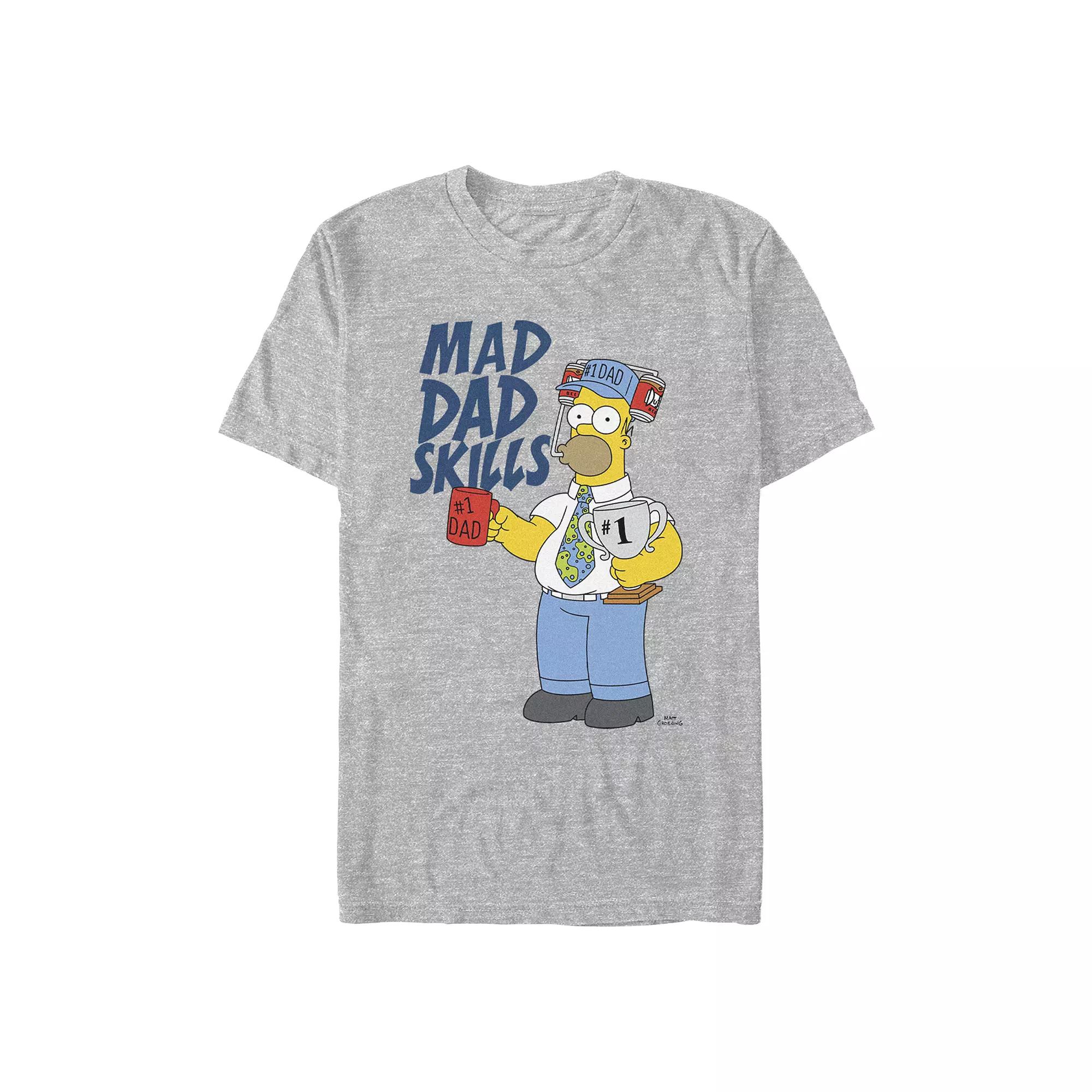 Men's The Simpons Homer Number One Mad Dad Skills Graphic Tee,  Product Image