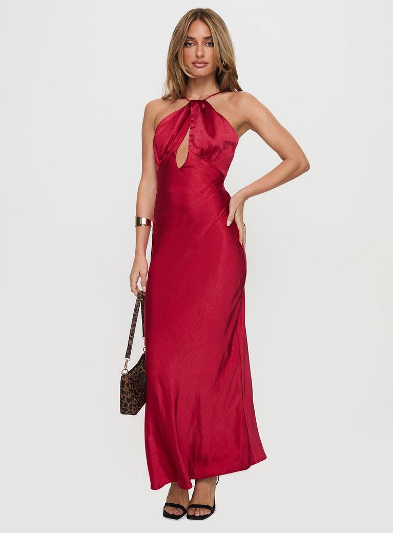Saja Cut Out Maxi Dress Red Product Image
