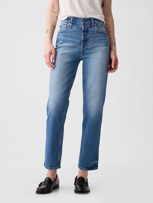 High Rise Cheeky Straight Jeans Product Image