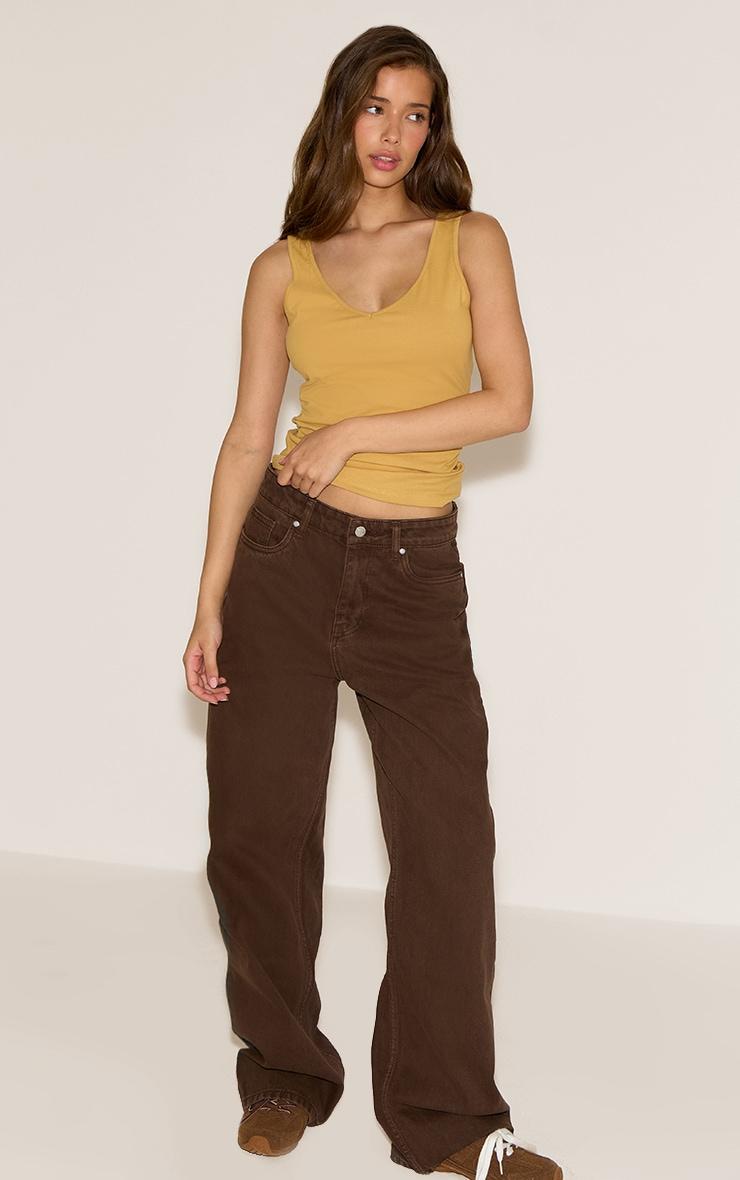 Sand Soft Cotton V Neck Vest Top Product Image