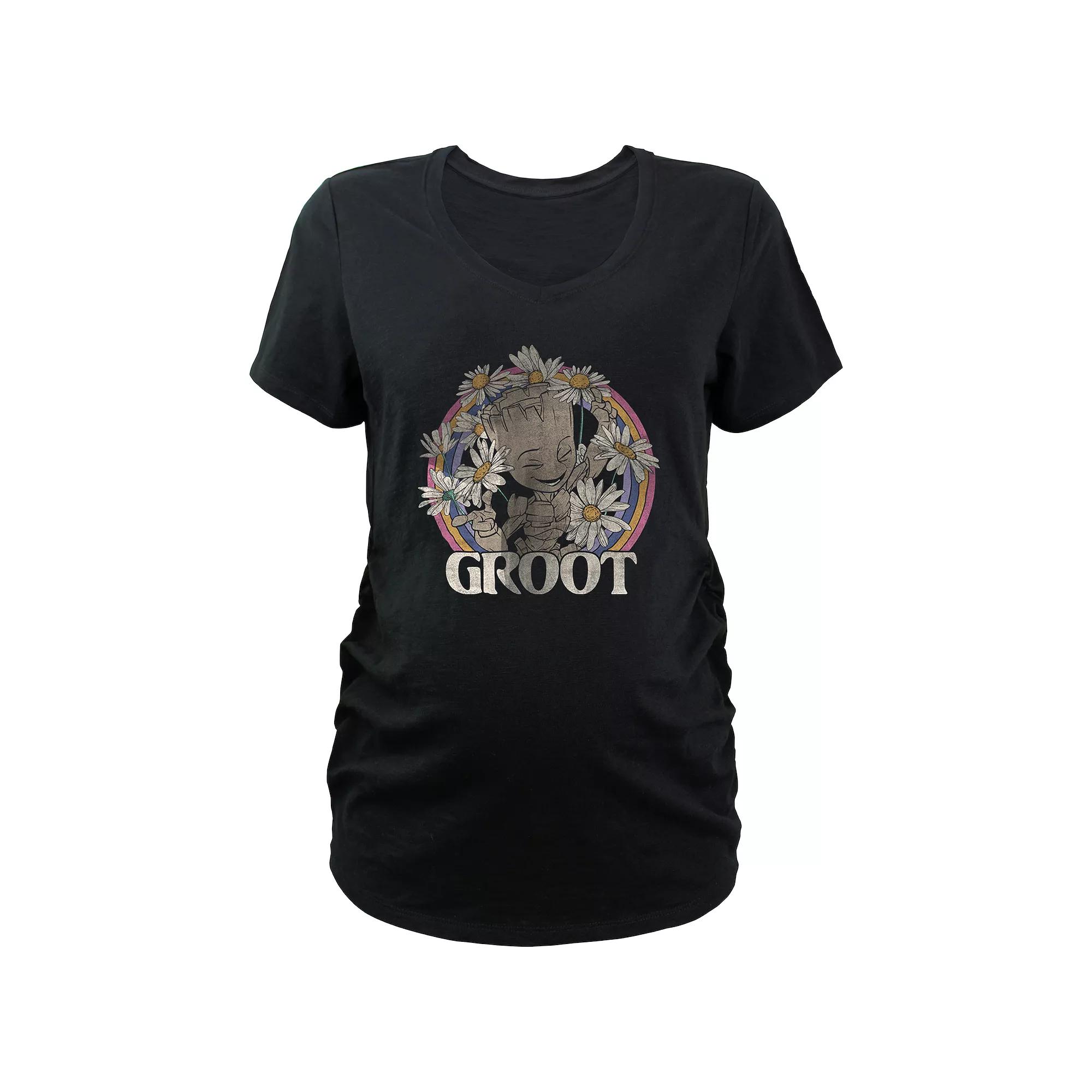 Maternity Proud Mama V-Neck Graphic Tee, Women's, Size: Small-Mat, Black Product Image