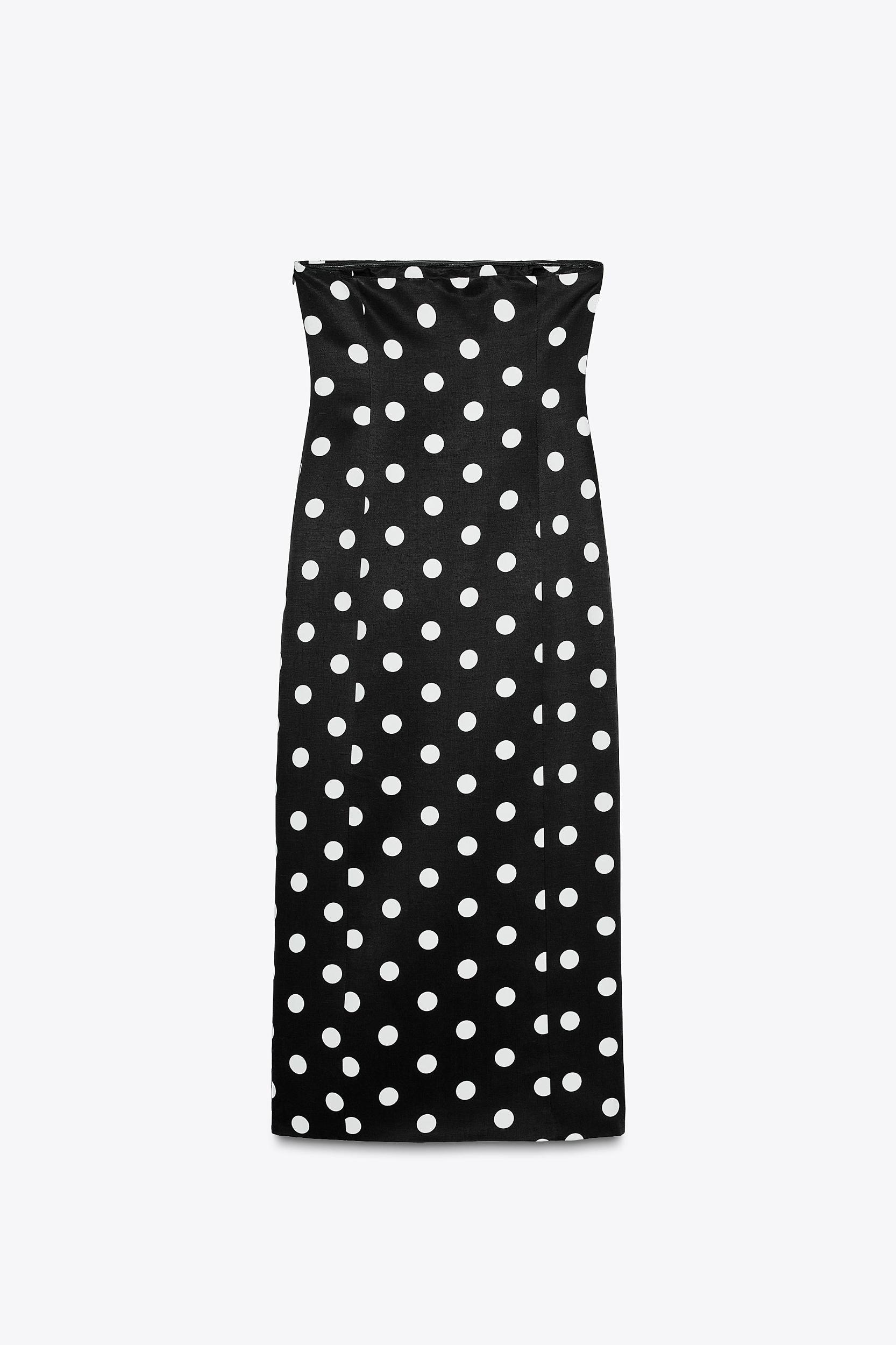 ZW COLLECTION STRAPLESS POLKA DOT DRESS Product Image