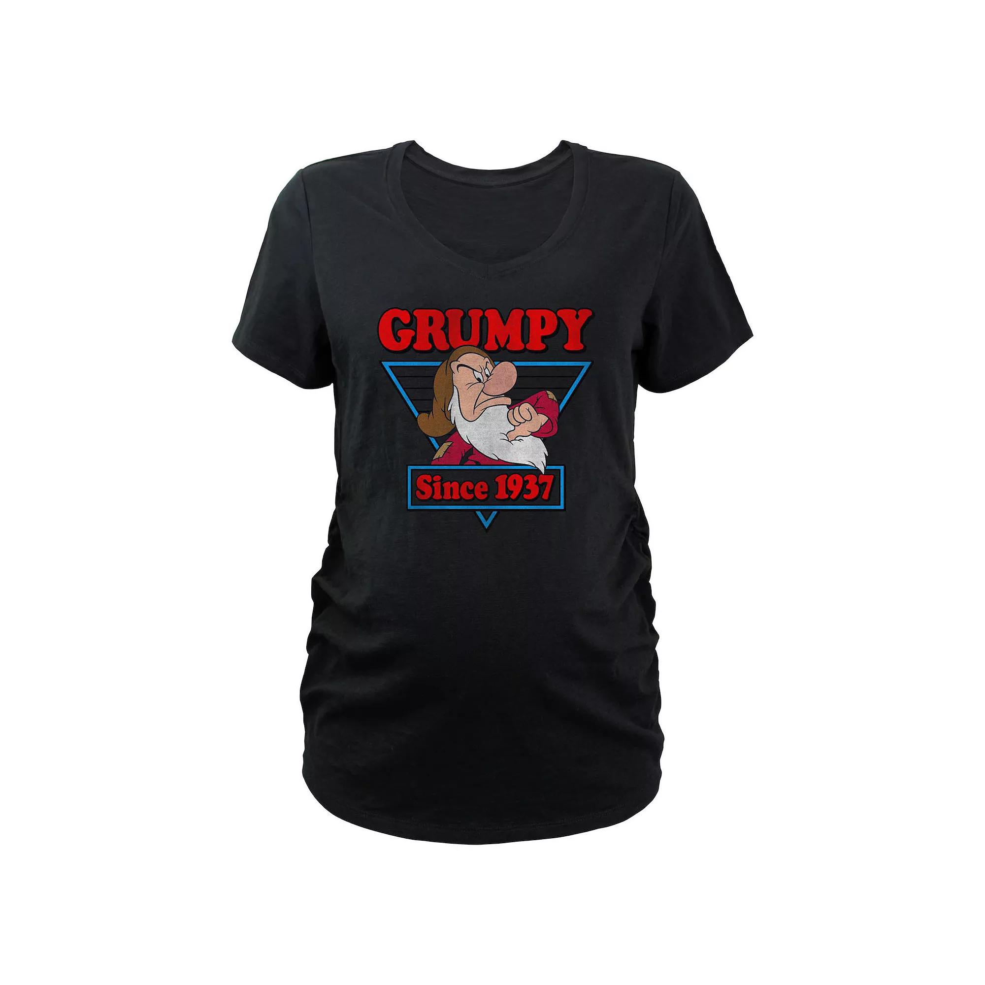 Maternity Snow White And The Seven Dwarfs Grumpy Since 1937 V-Neck Graphic Tee, Women's,  Product Image