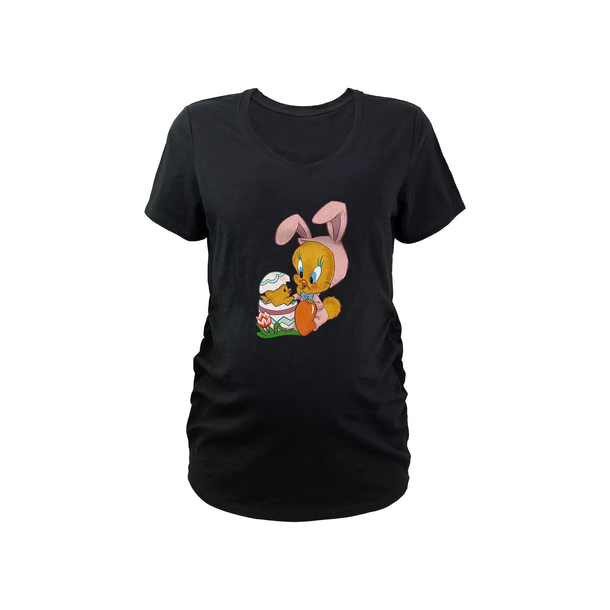Maternity Looney Tunes Tweety Bird Easter Bunny Graphic Tee, Women's,  Product Image