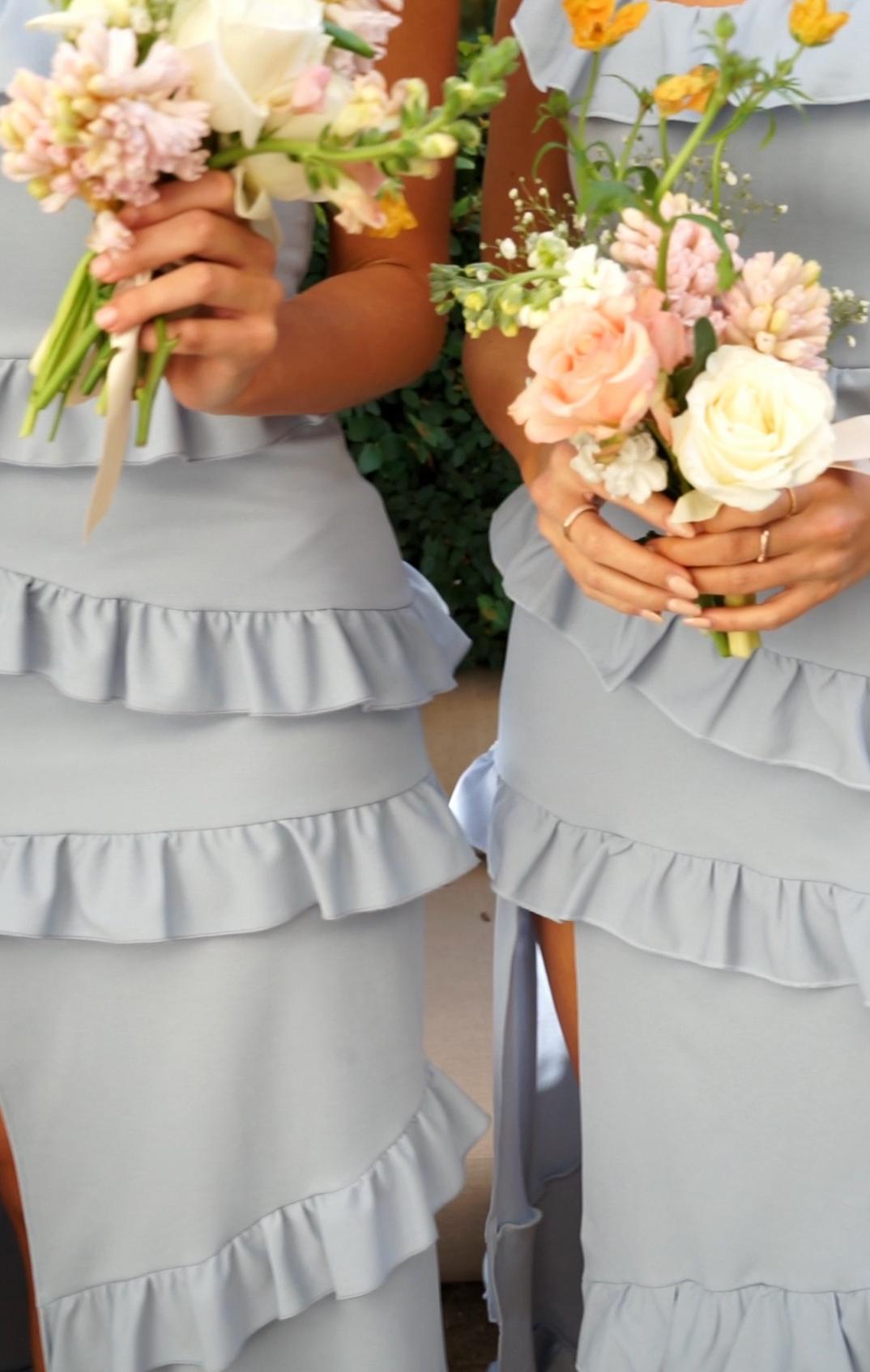 Greta Dress ~ Steel Blue Stretch Product Image