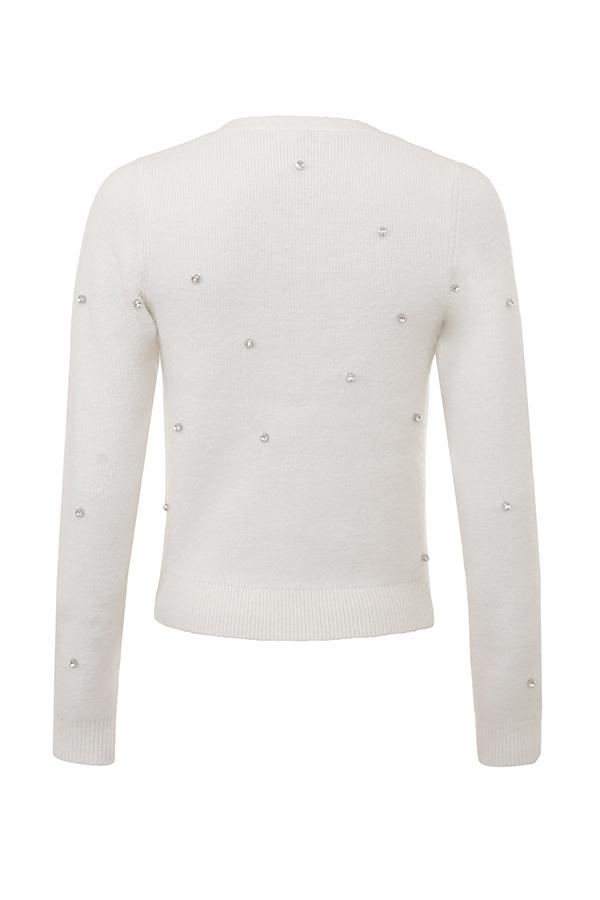 Beaubella  ivory soft mohair embellished cardigan Product Image