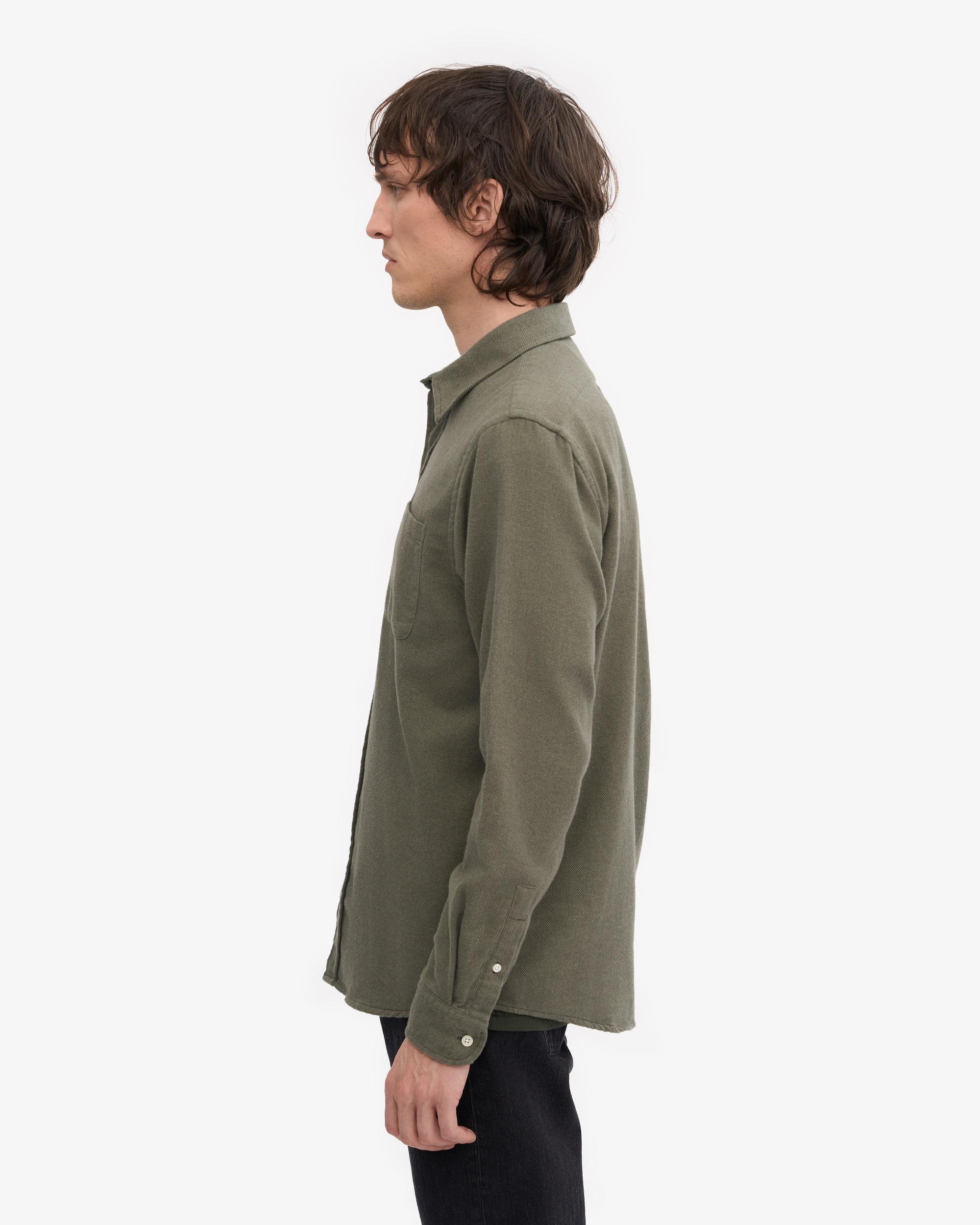 Organic Flannel Shirt - Dusty Olive Product Image