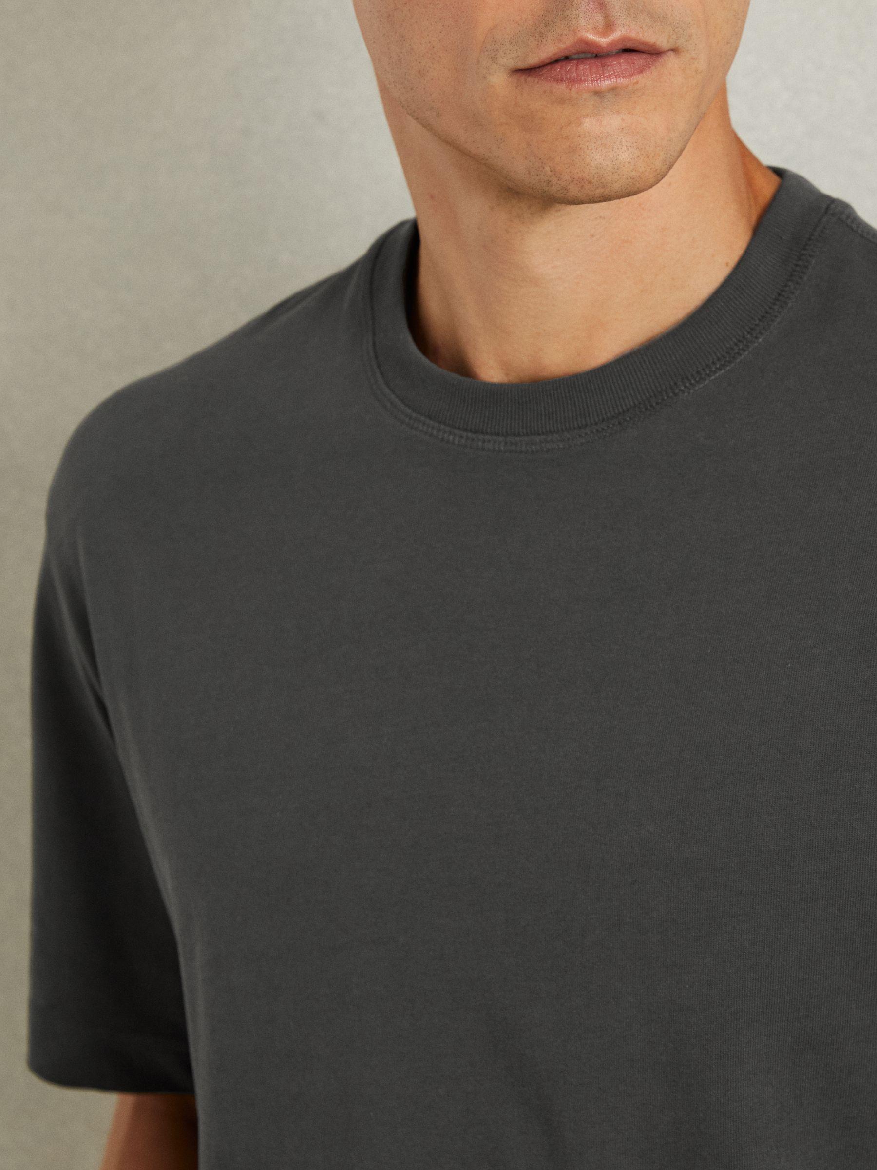 Cotton Garment-Dyed Oversized T-Shirt in Washed Black Product Image