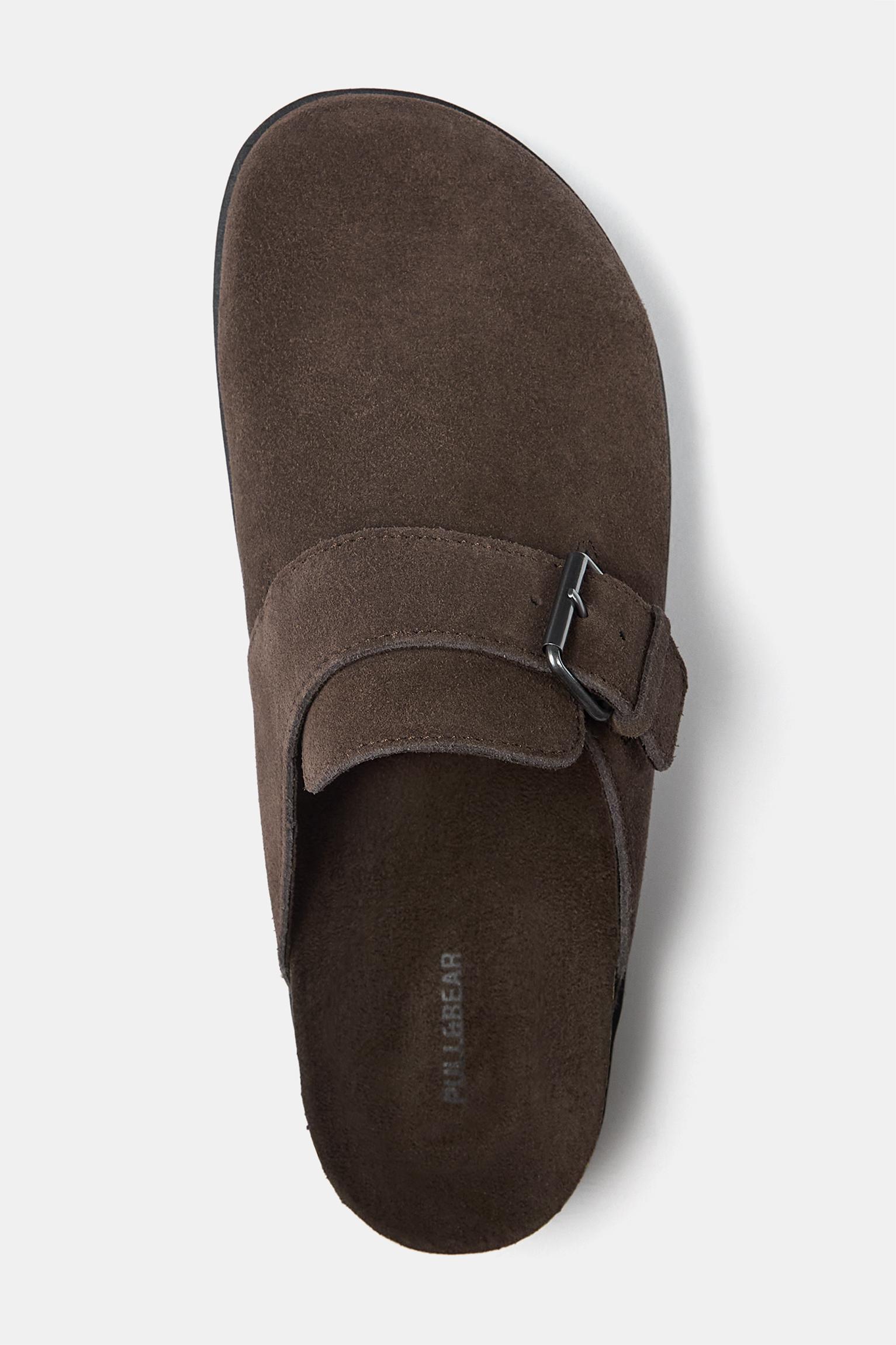 Leather clogs with buckle Product Image