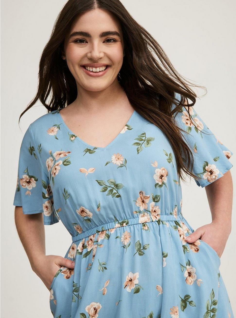 Challis V-Neck Mini Dress Product Image