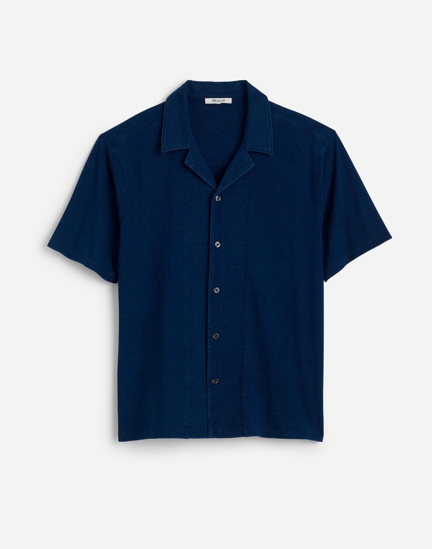 Indigo-Dyed Camp Collar Shirt Product Image