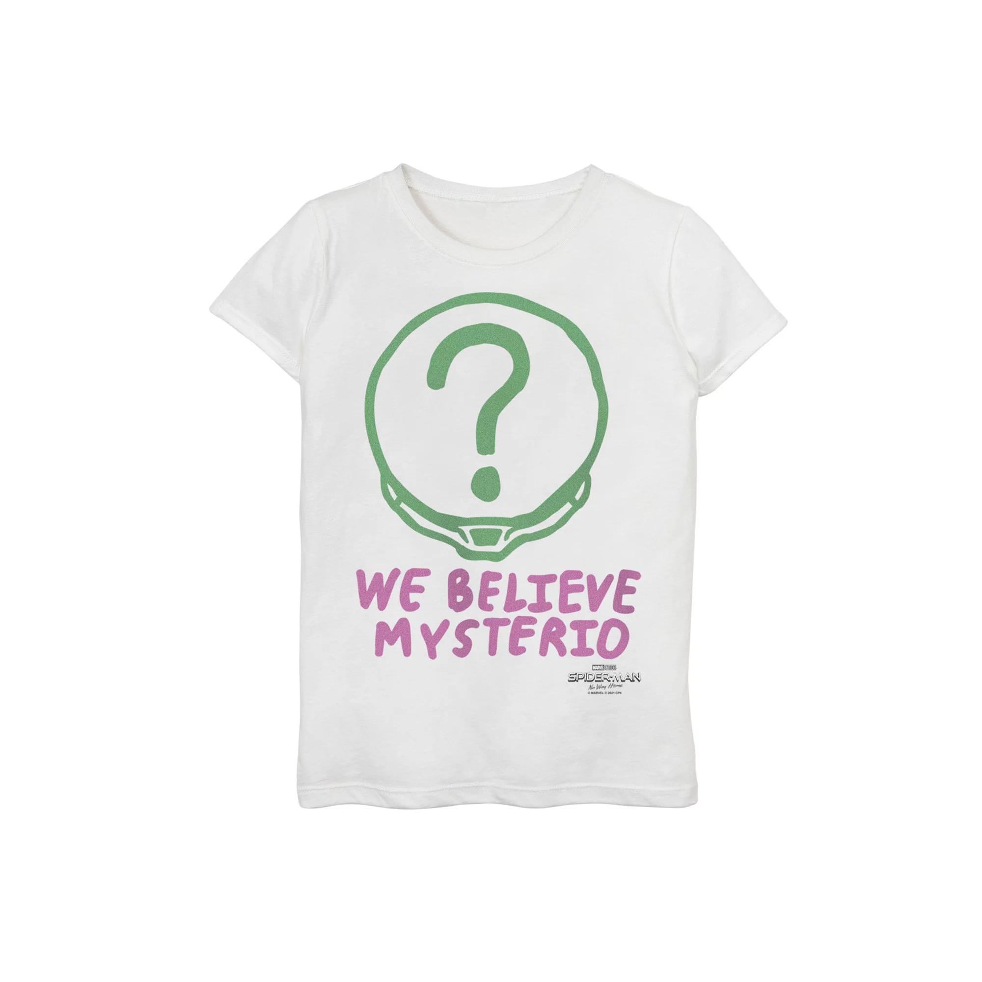 Girls 7-16 Marvel Spider-Man No Way Home Mysterio We Believe Graphic Tee, Girl's, Size: XL, White Product Image