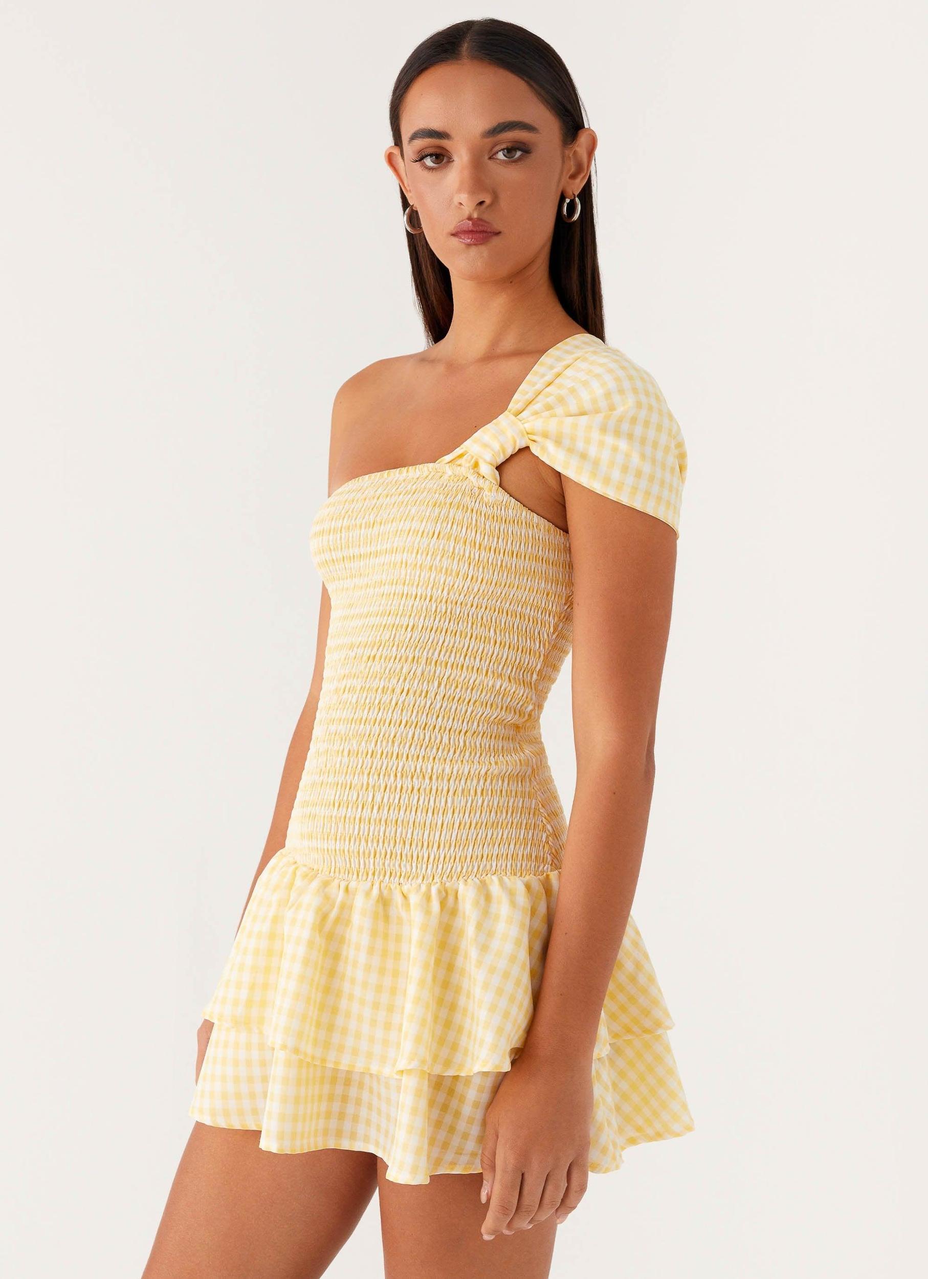 Brandy Mini Dress - Yellow Gingham Product Image
