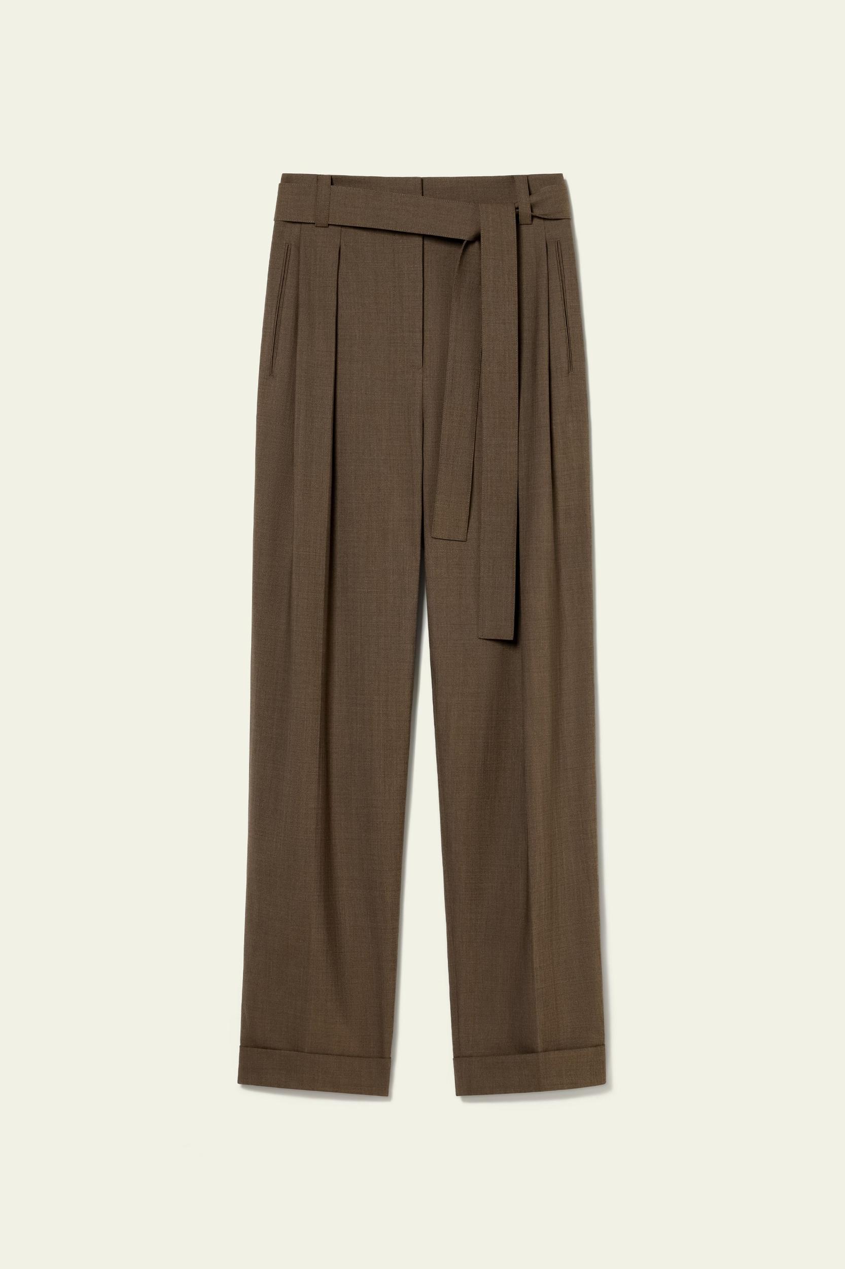 Havana Silk-Wool Barrel leg pants Product Image