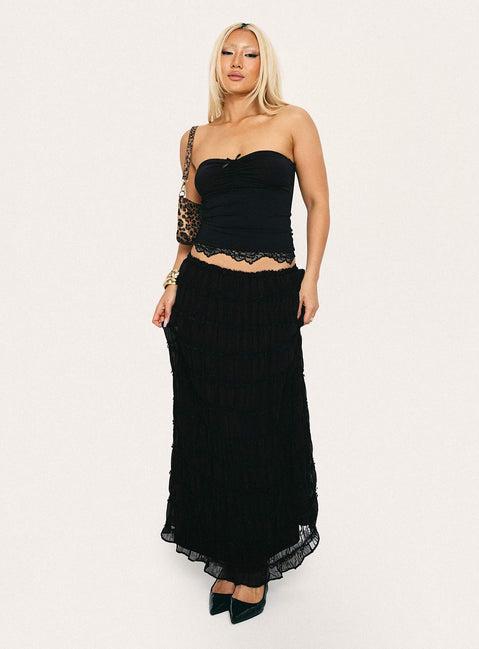 Estefania Maxi Skirt Black Product Image