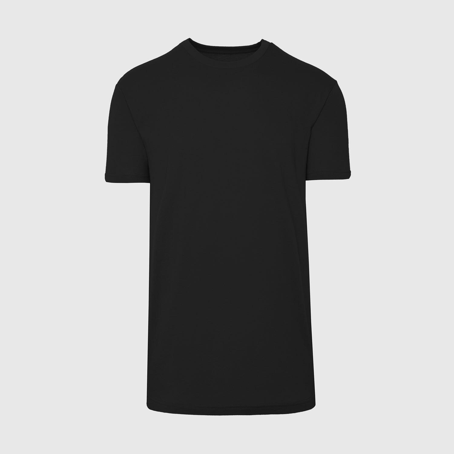 Black Tall Straight Hem Crew Neck T-Shirt Product Image