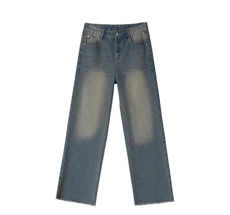 RT No. 11183 WASHED BLUE DENIM STRAIGHT JEANS Product Image