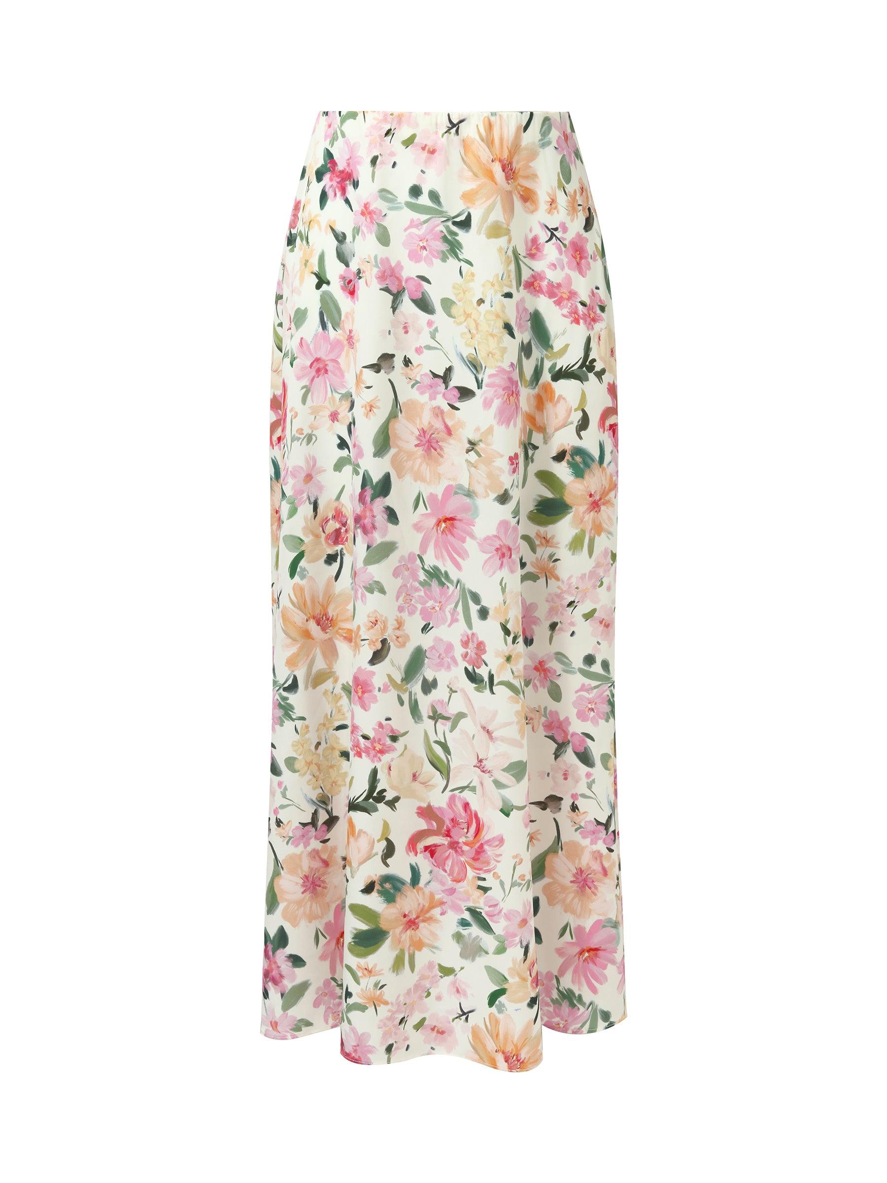 19MM Mulberry Silk Floral Print Women Skirt Product Image